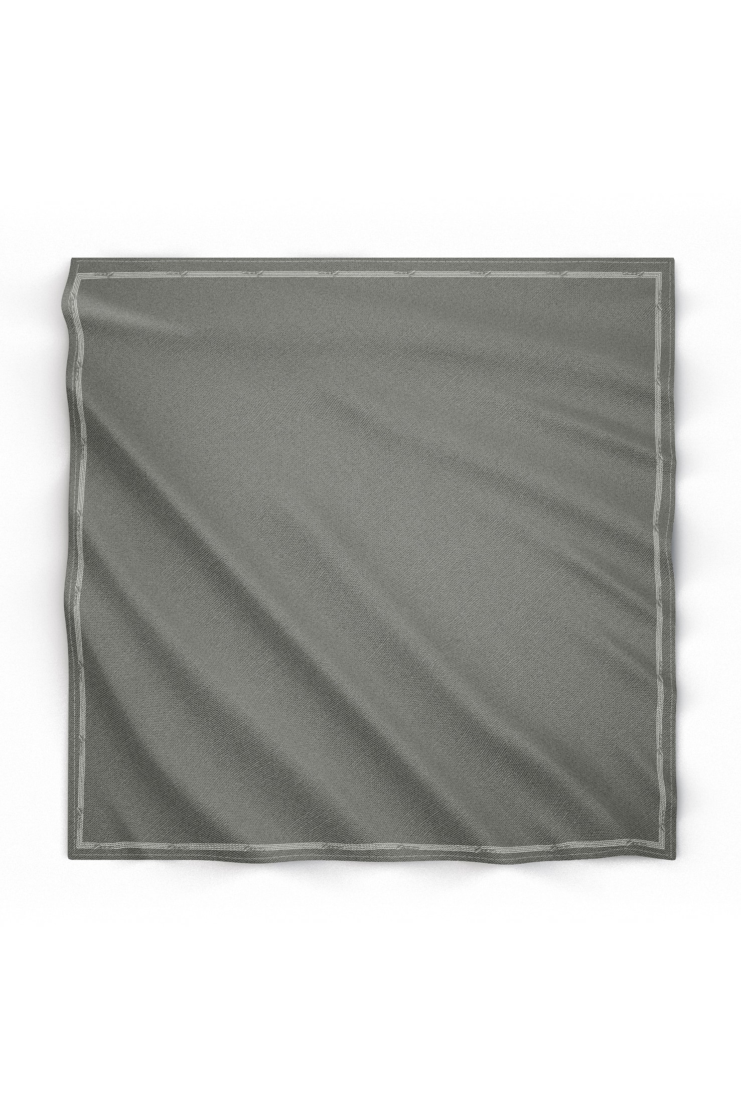 Zems Düz Renk Twill İpek Eşarp - HAKİ