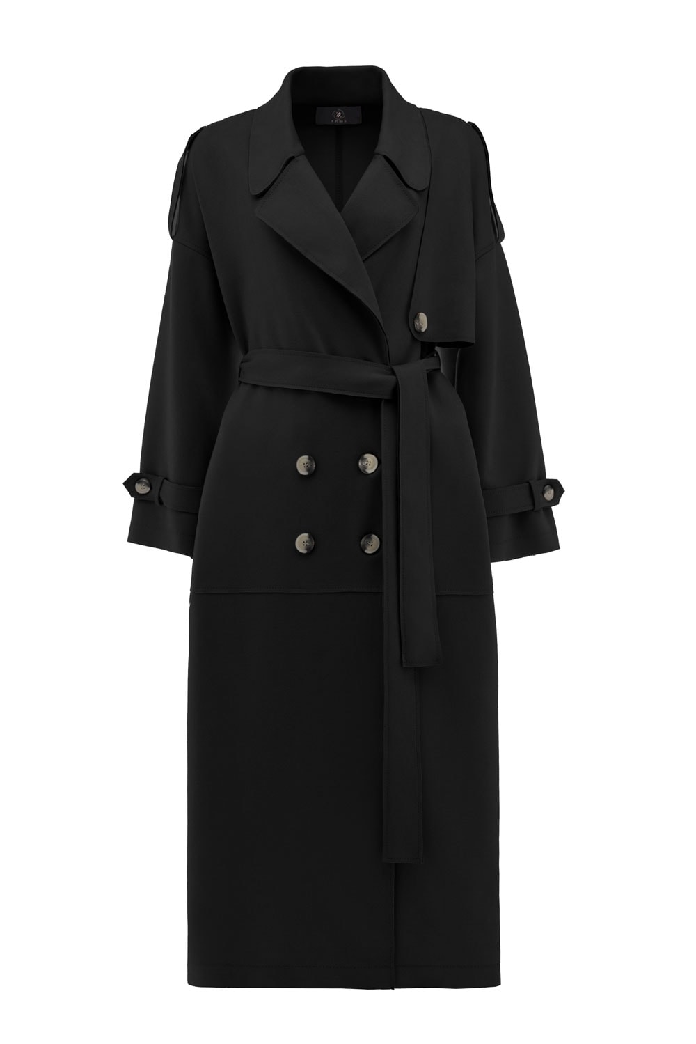 Süet Uzun Kadın Trençkot - SİYAH