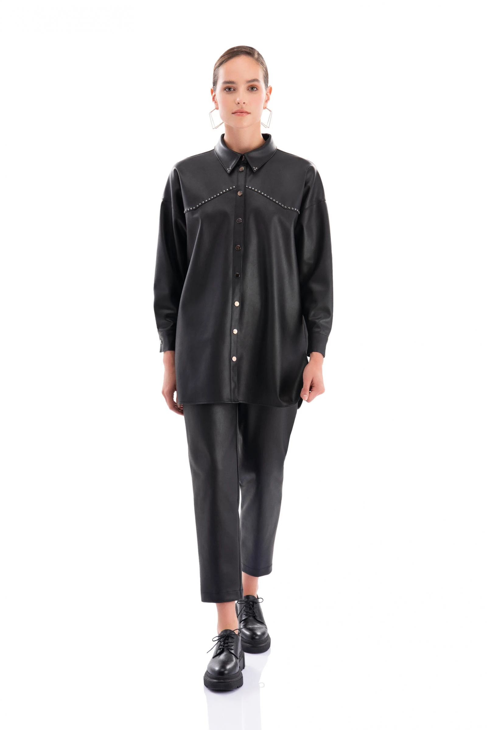 Çakma Detaylı Deri Tunik (SERİ 1.1.2)