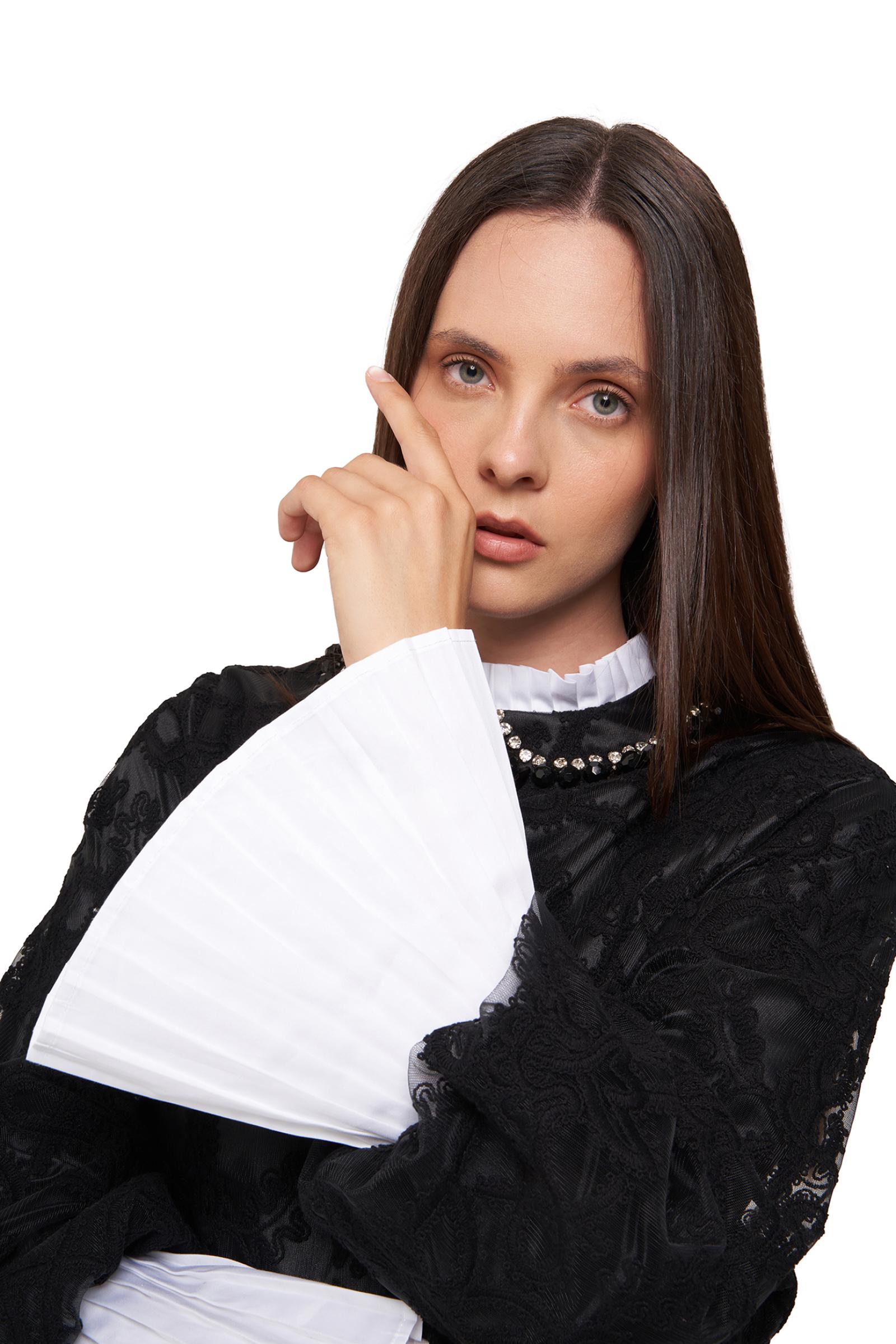 Kol Ucu Detaylı Siyah Dantel Kadın Elbise