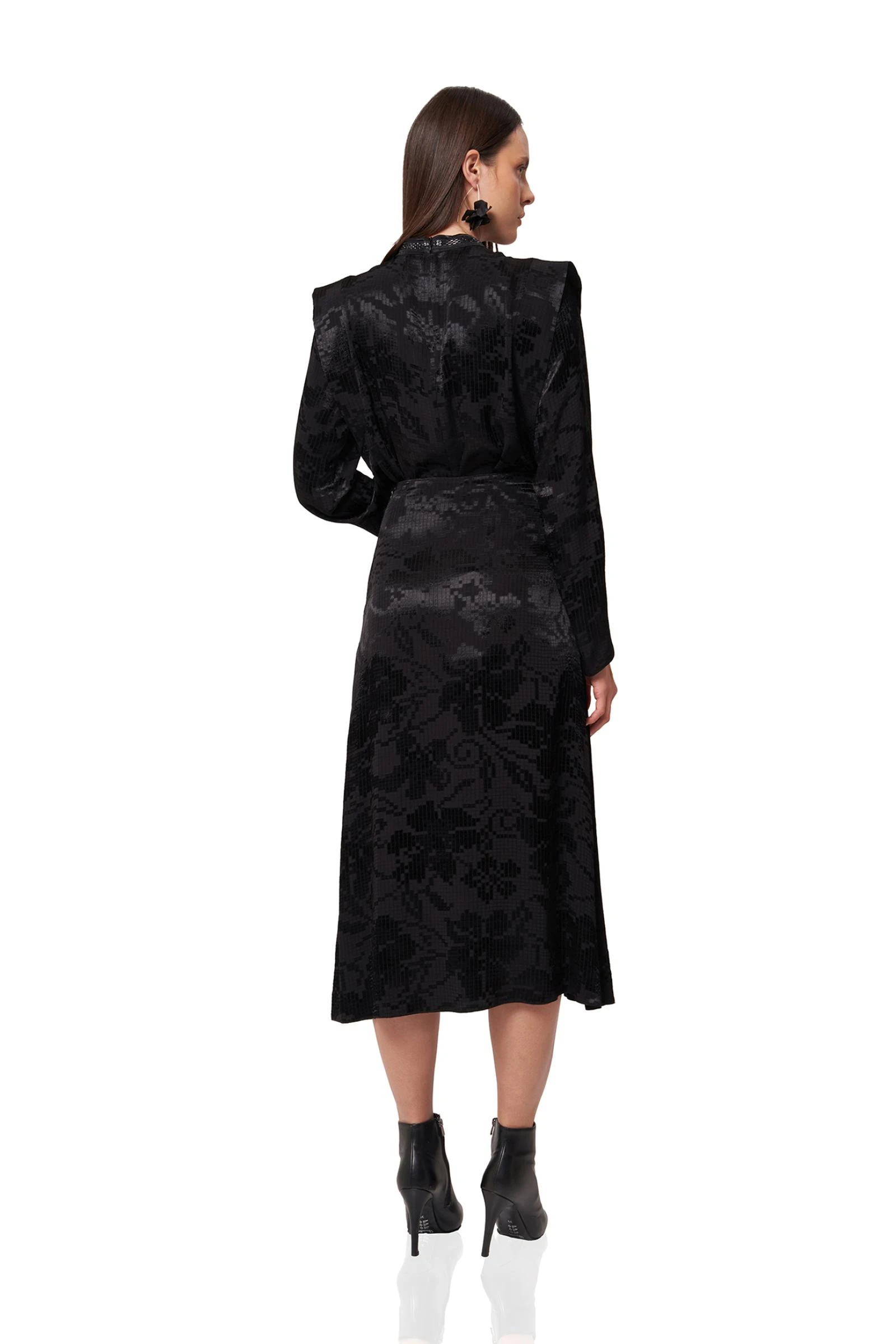 Siyah Jakarlı Uzun Etek