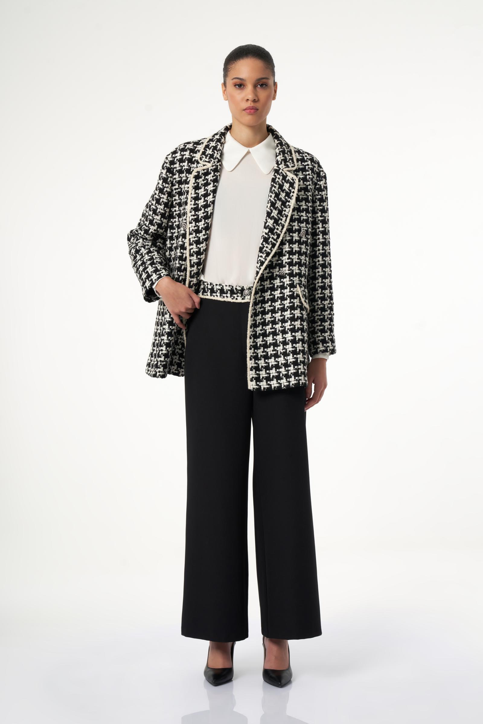 Kemer Detaylı Siyah Kadın Bol Pantolon