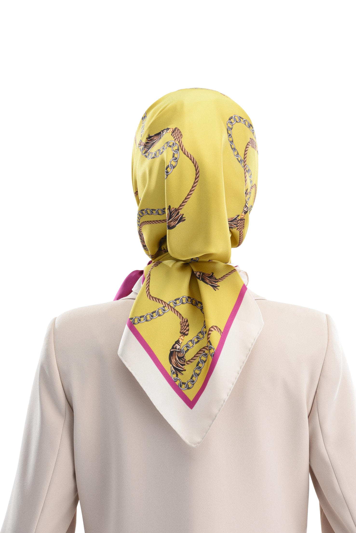 Zems Zincir Desen Twill İpek Eşarp