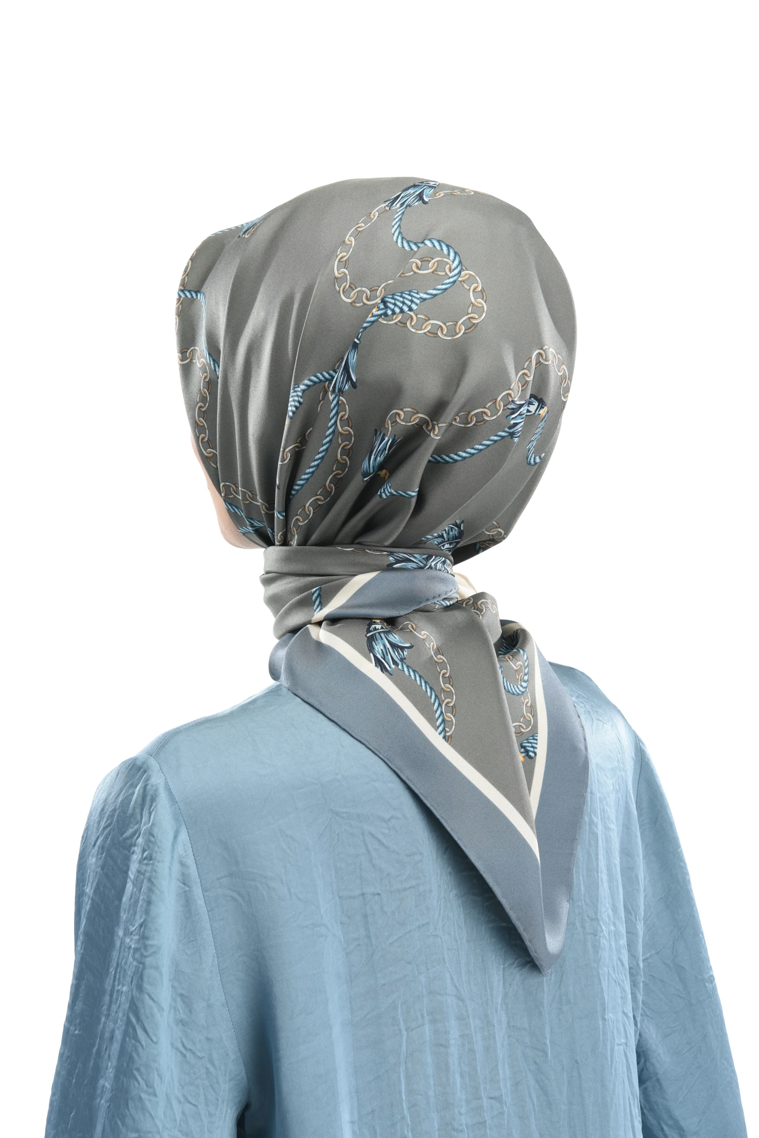 Zems Zincir Desen Twill İpek Eşarp