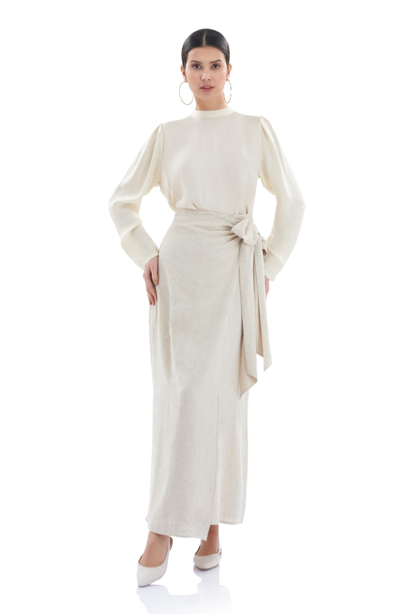 Bağlama Detaylı Pullu Pamuk Elbise