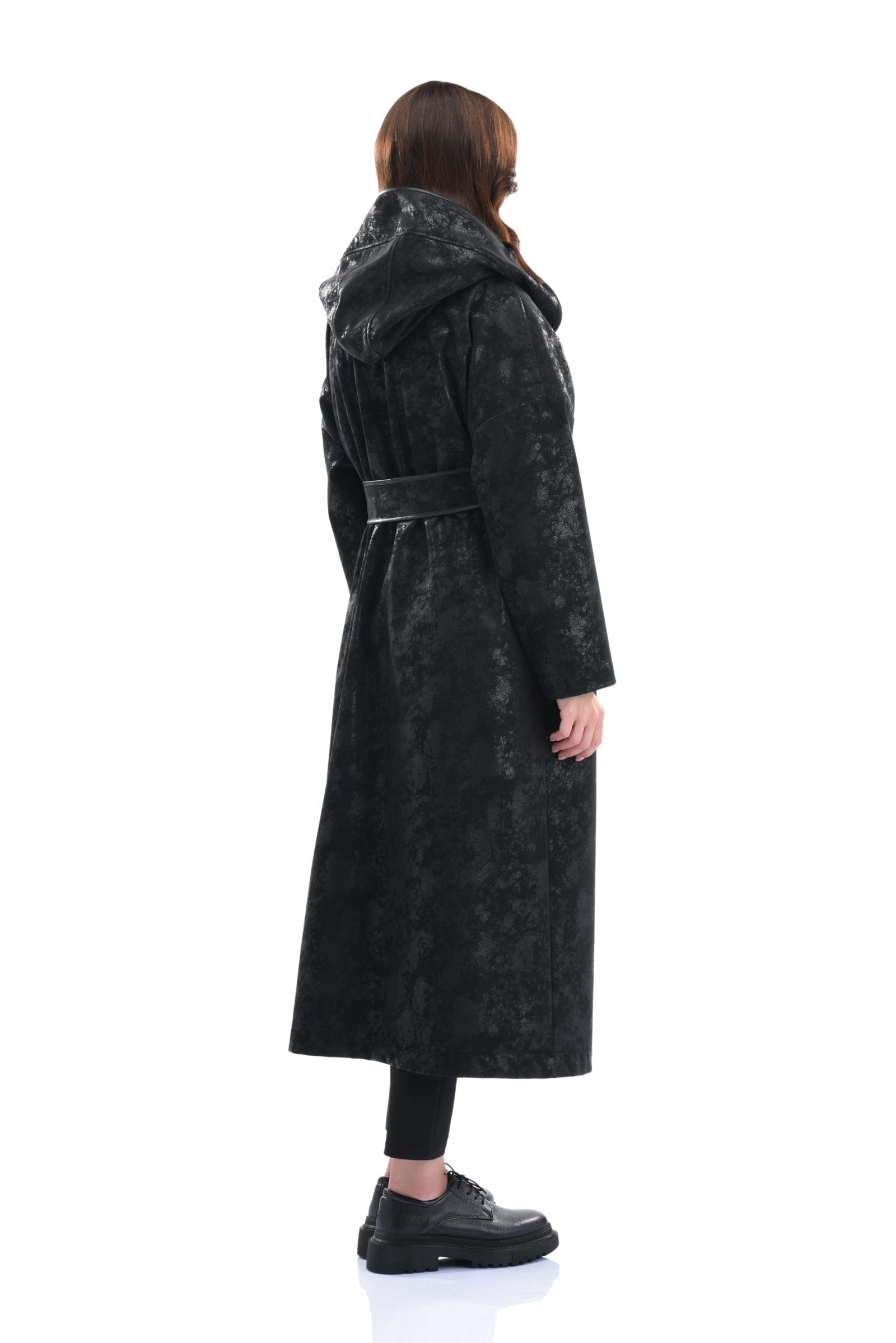 Deri Biyeli Uzun Siyah Kaban (SERİ 1.1.2)