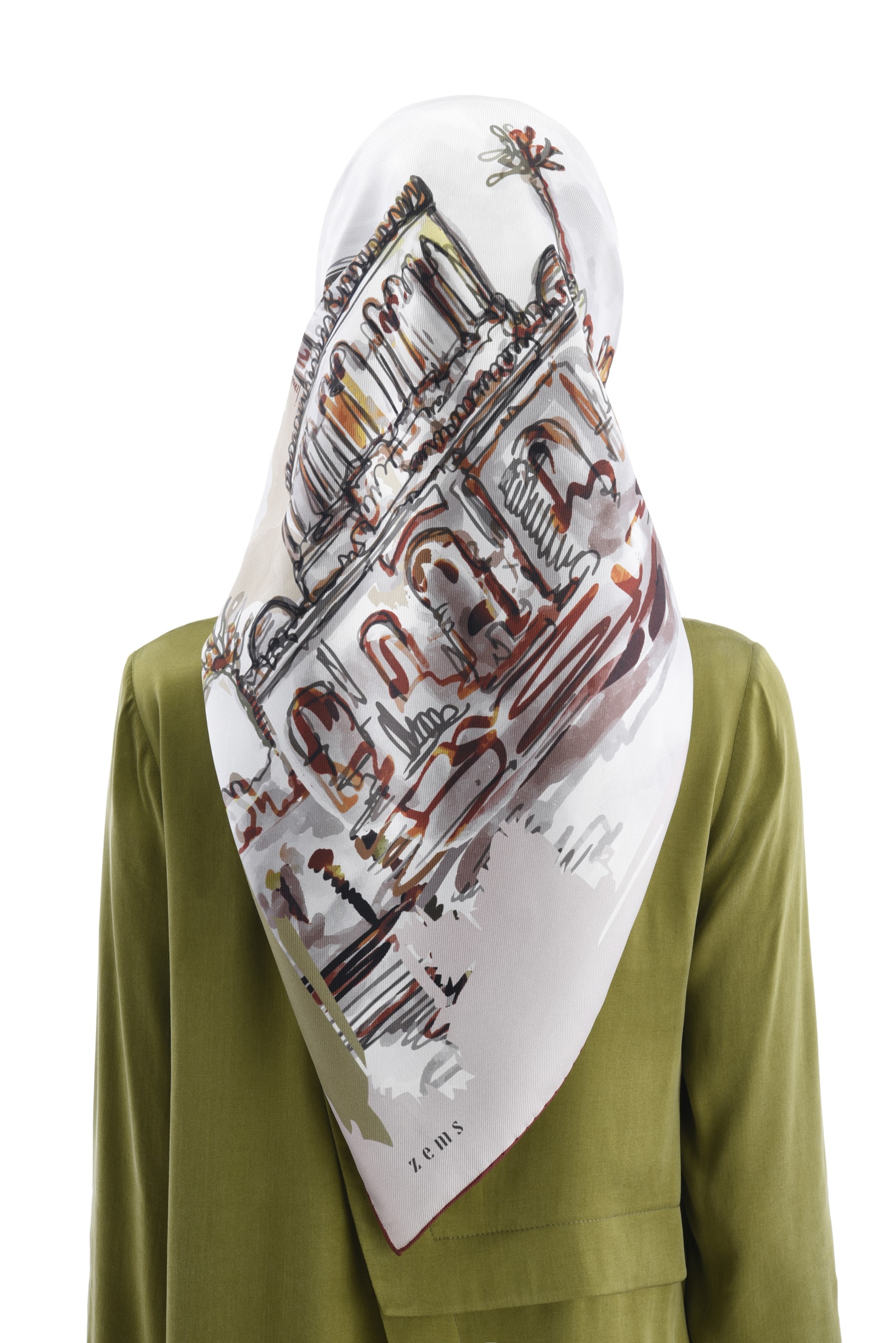 Zems İzmir Desen Twill İpek Eşarp