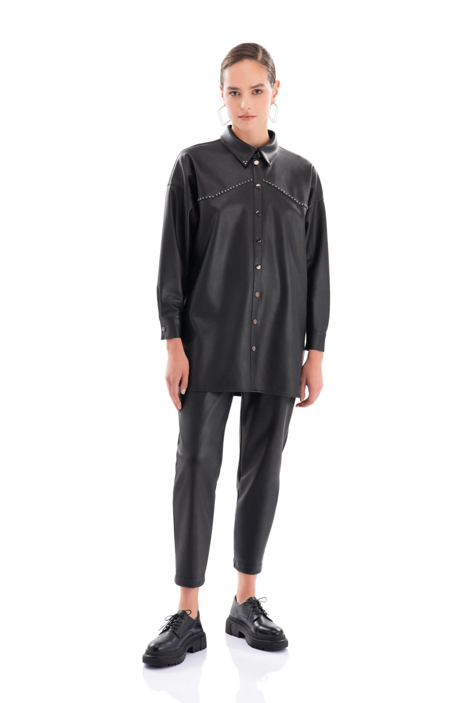 Çakma Detaylı Deri Tunik (SERİ 1.1.2)