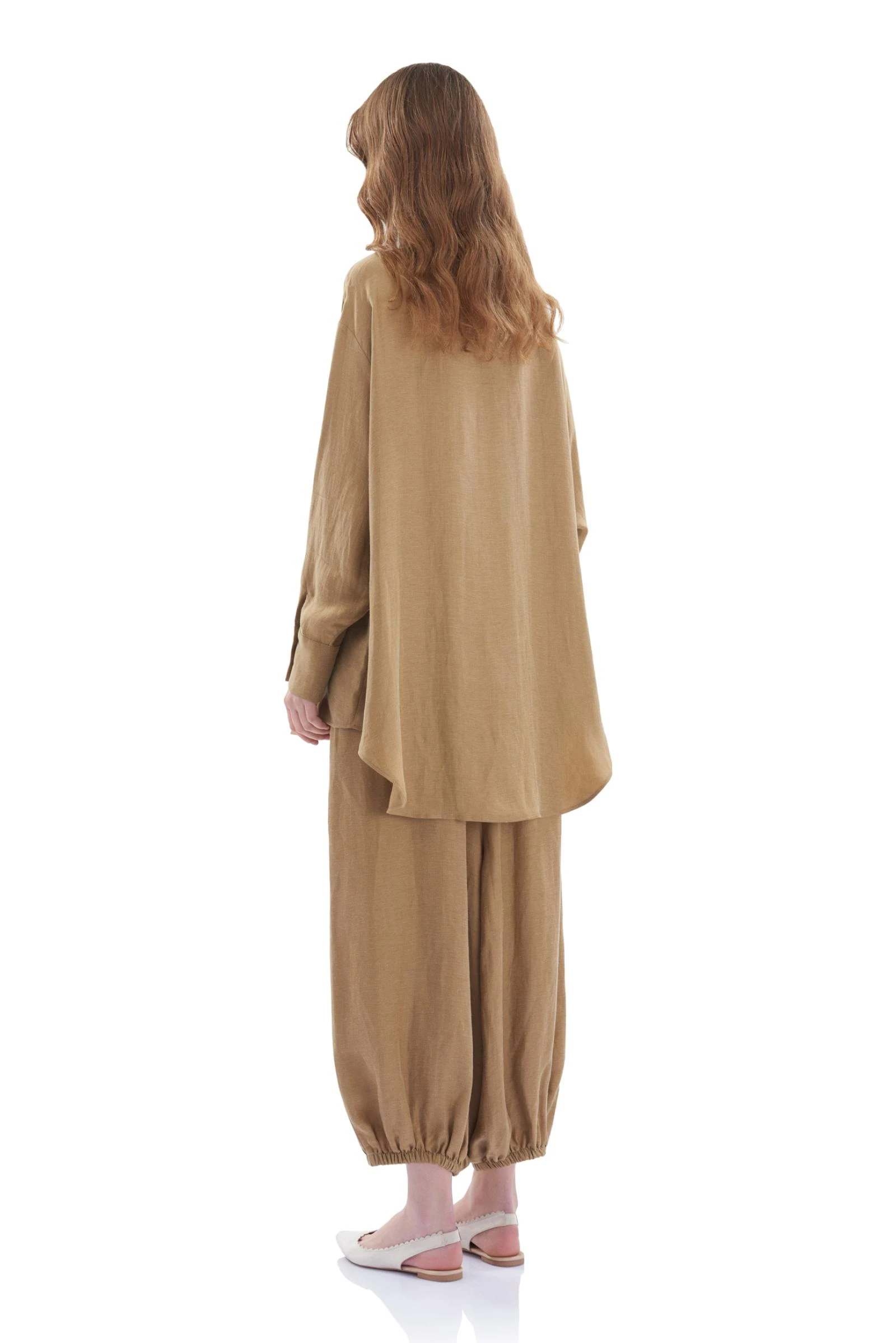 Yaka Detaylı Keten Cupro Uzun Tunik (SERİ 1.1.2)