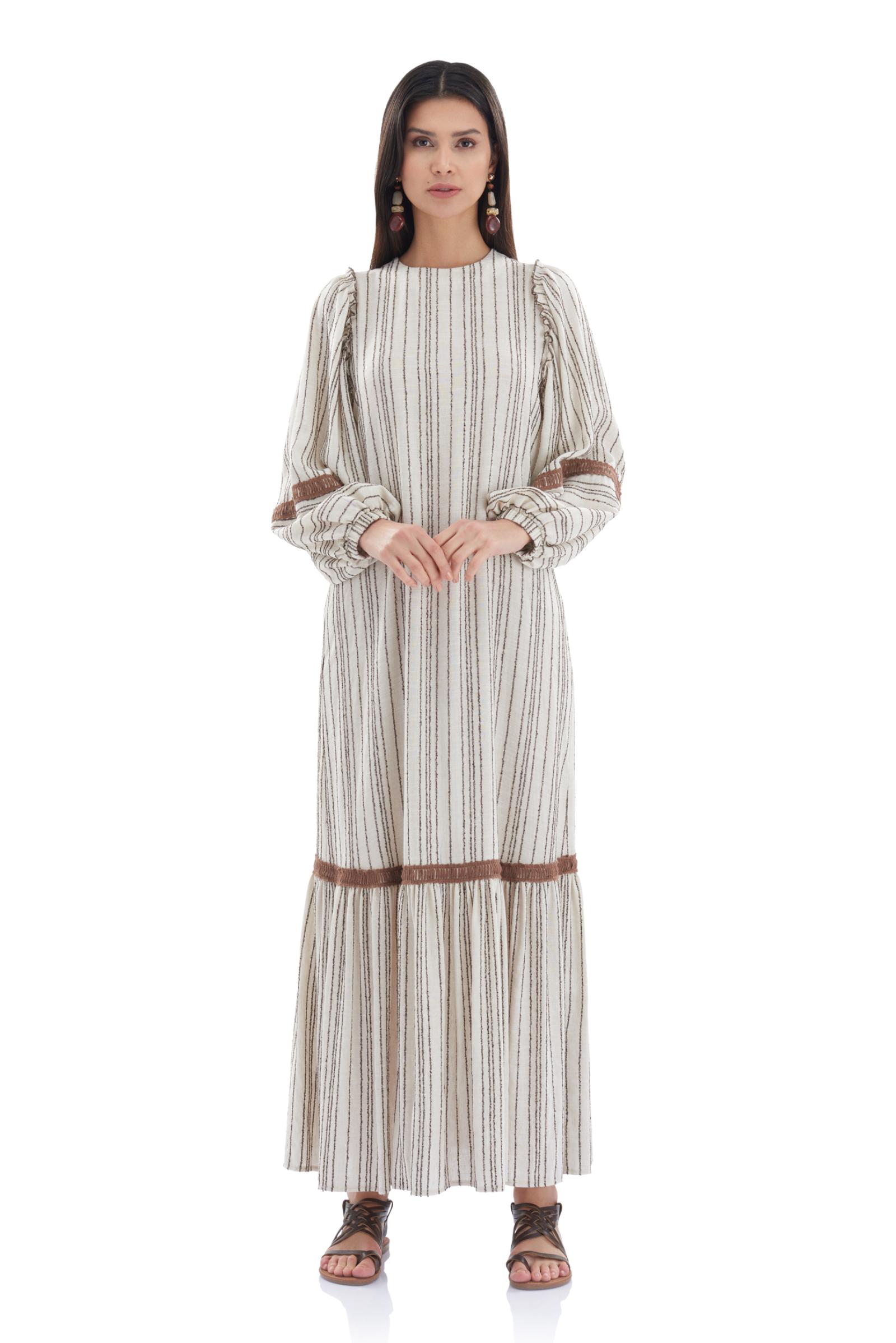 Çizgili Uzun Elbise