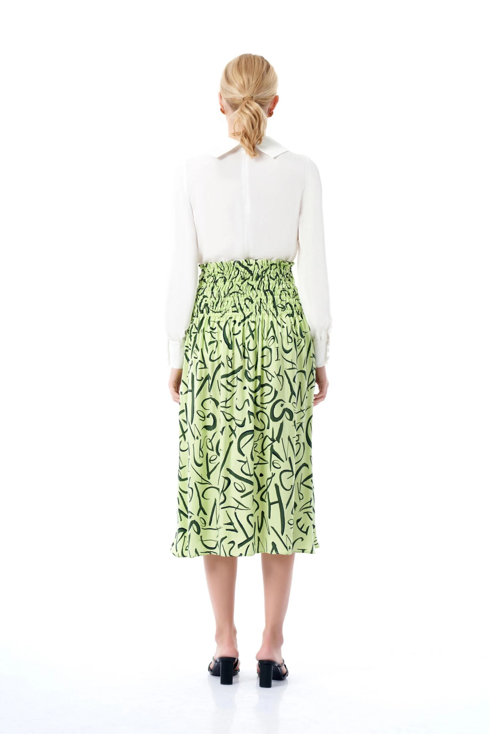 Lastik Detaylı Cupro Kadın Etek (SERİ 1.1.2)