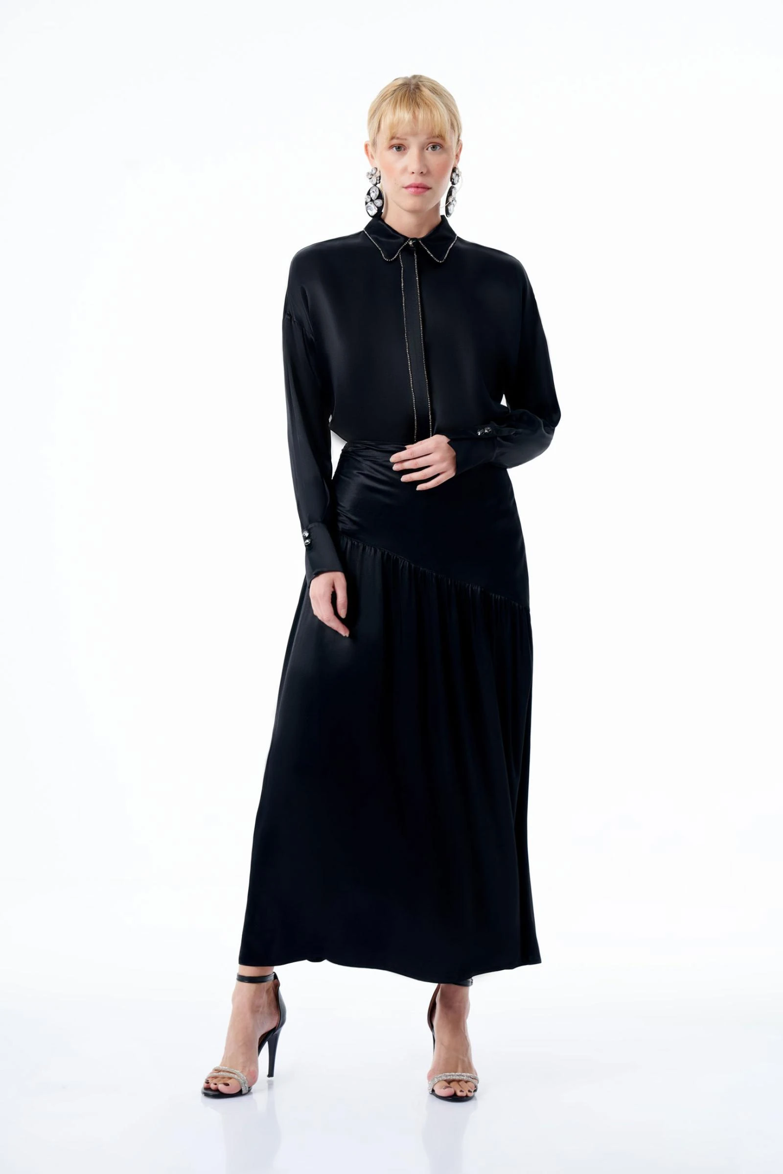 Taşlı Siyah Kadın Bluz (SERİ 1.1.2.2)