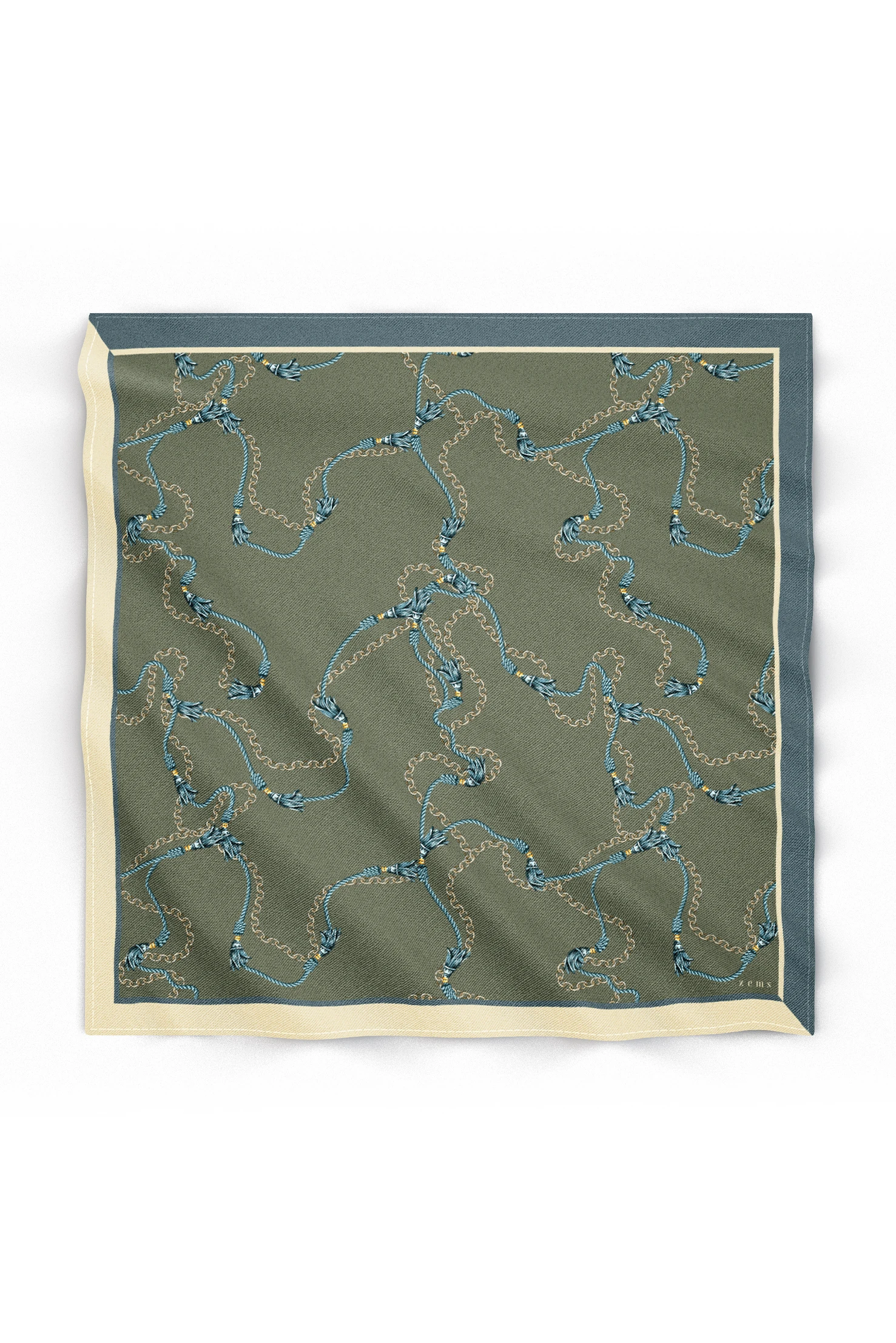 Zems Zincir Desen Twill İpek Eşarp