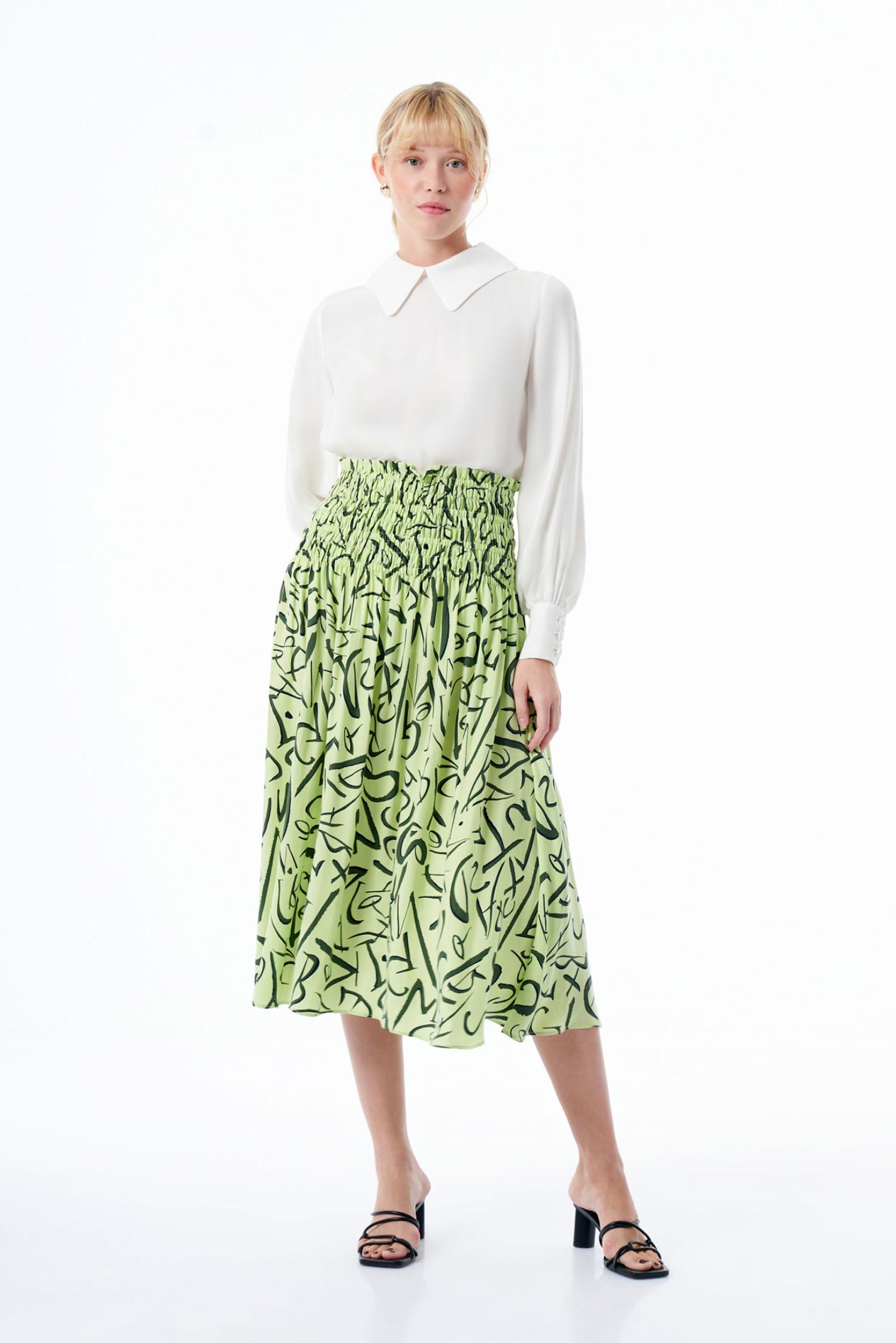 Lastik Detaylı Cupro Kadın Etek (SERİ 1.1.2)