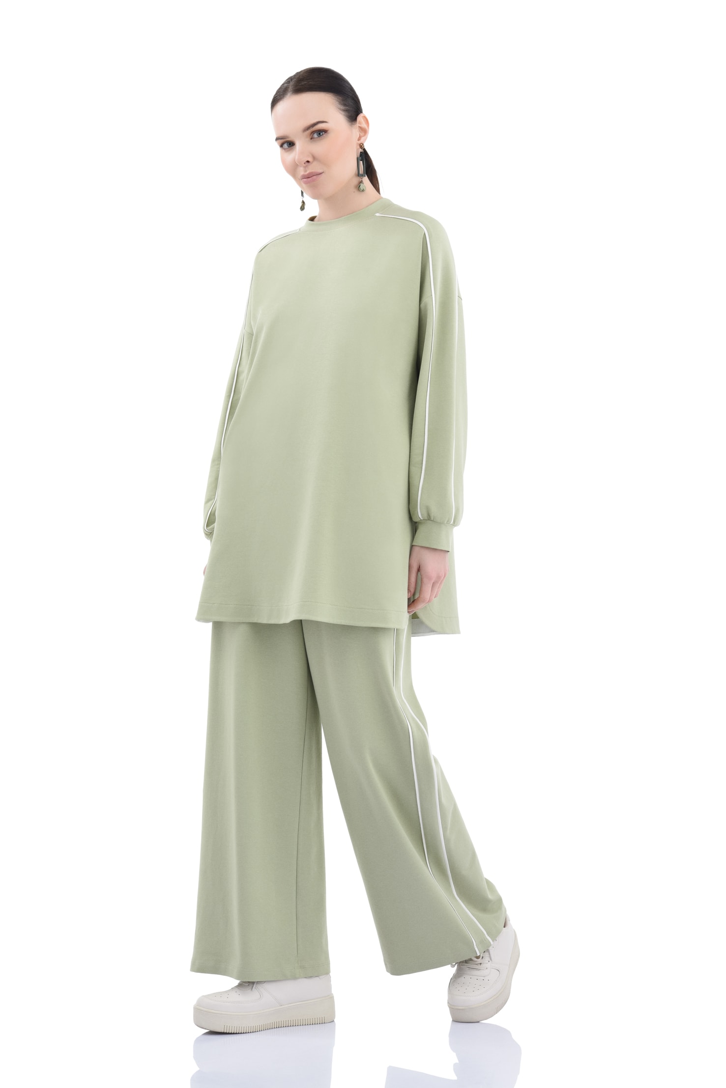 Biye Detaylı Pamuklu Eşofman - A.HAKİ