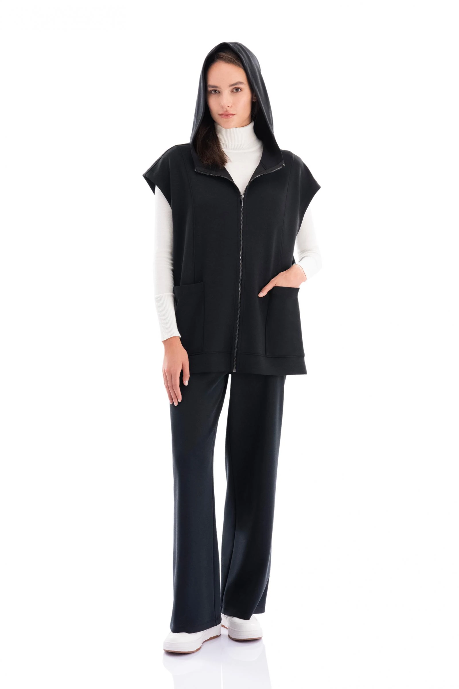 Kapüşonlu Modal Yelek