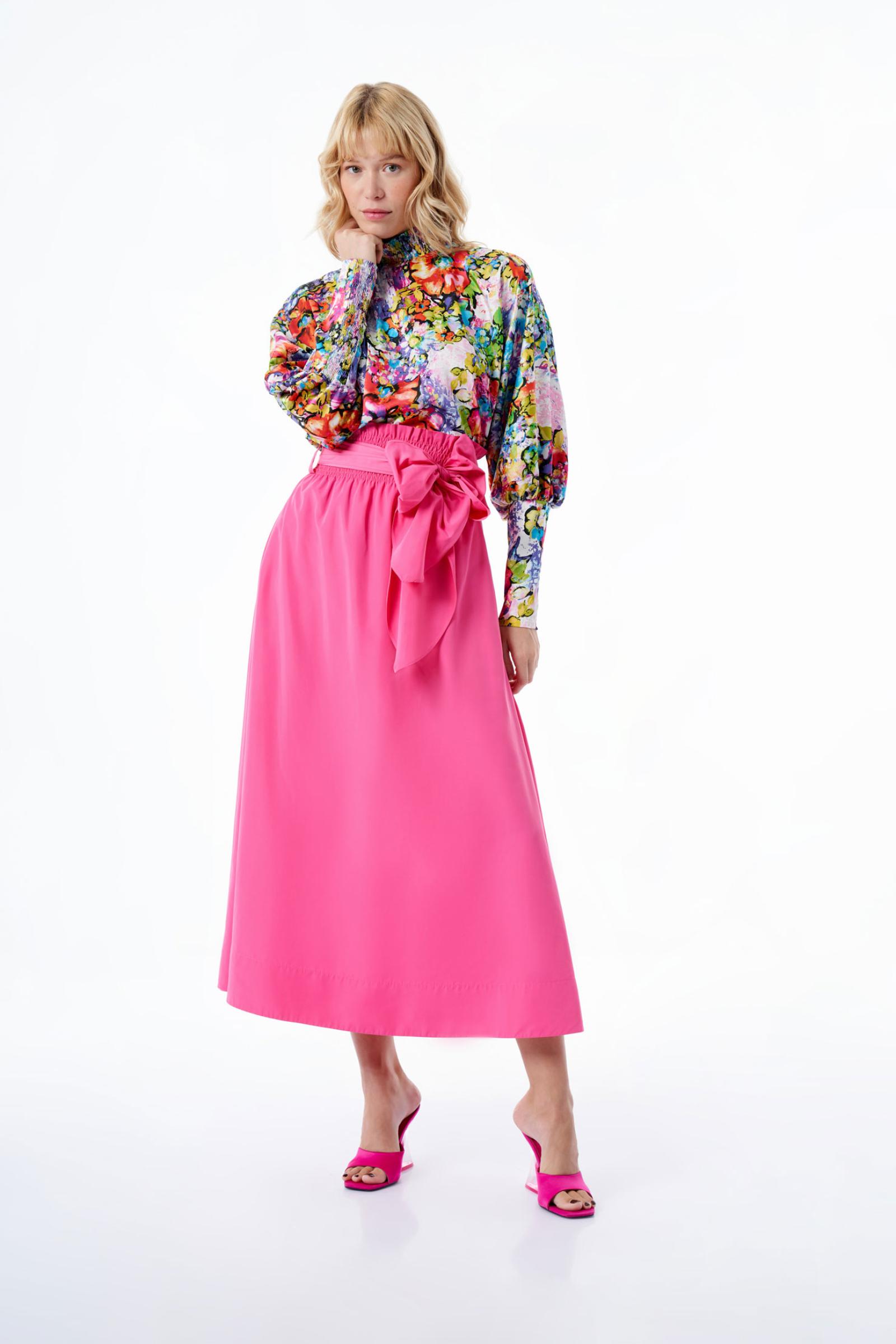 Beli Lastikli Uzun Fuşya Kadın Etek (SERİ 1.1.2)