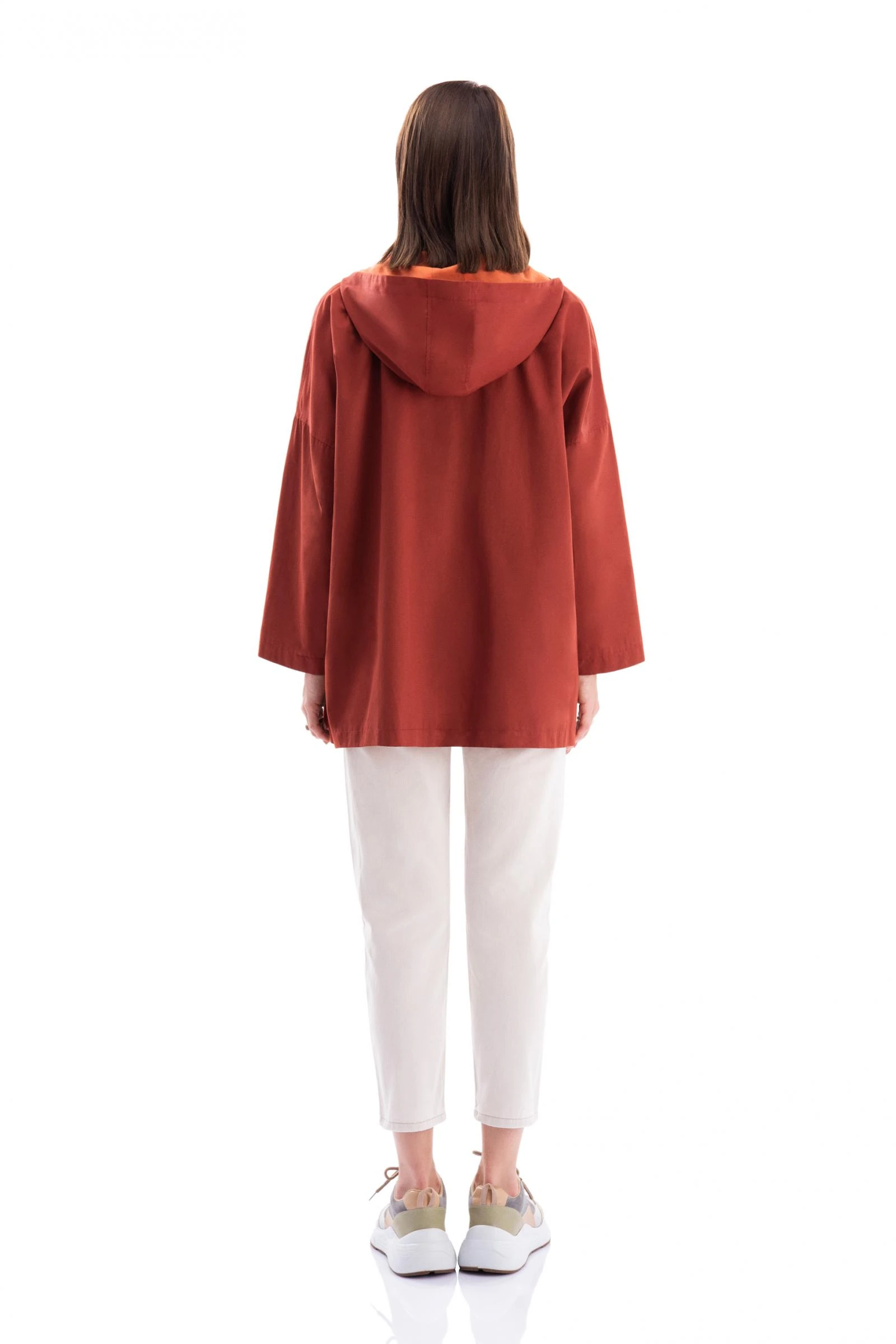 Kapüşonlu Kısa Trençkot