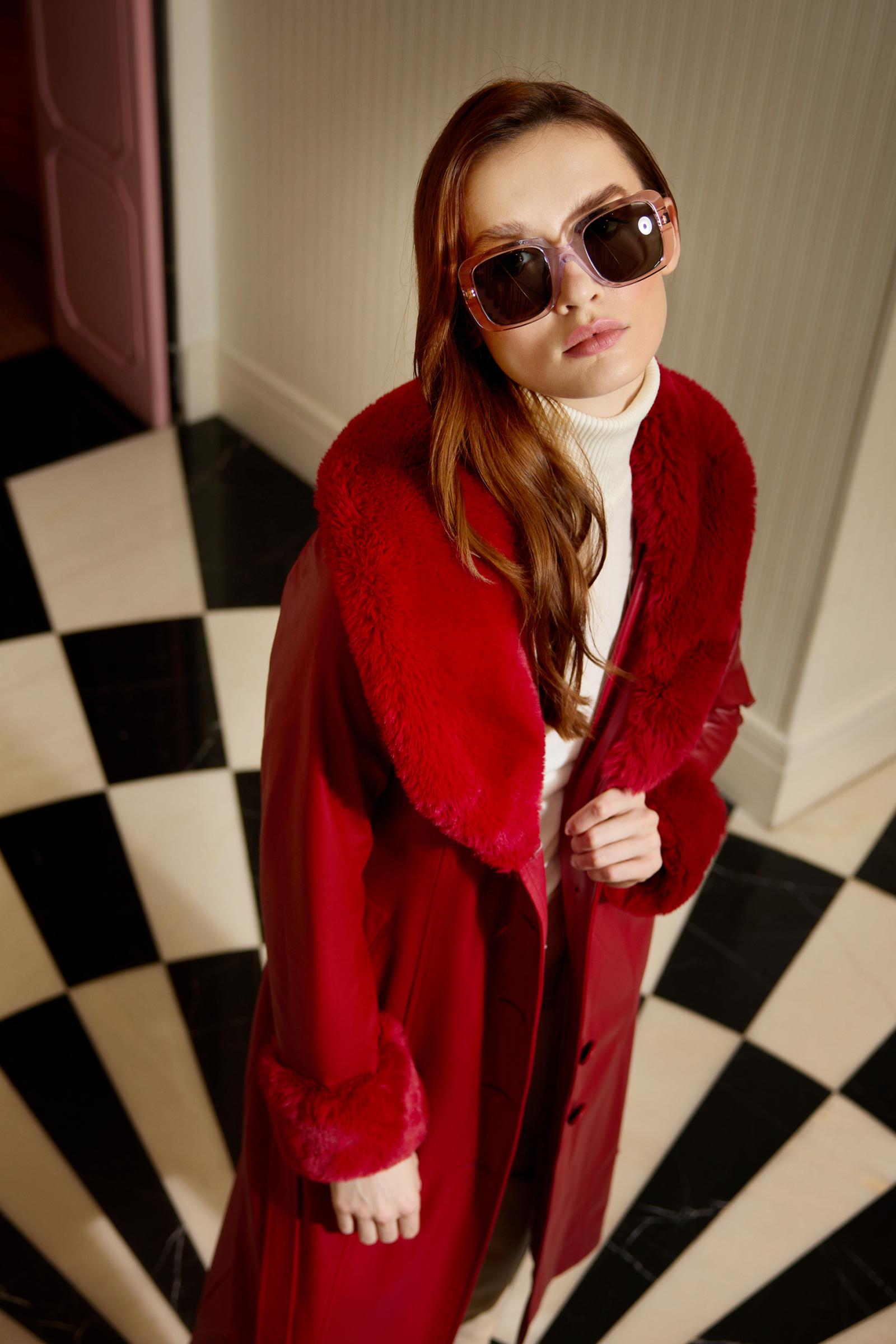 Kürklü Deri Kadın Kaban