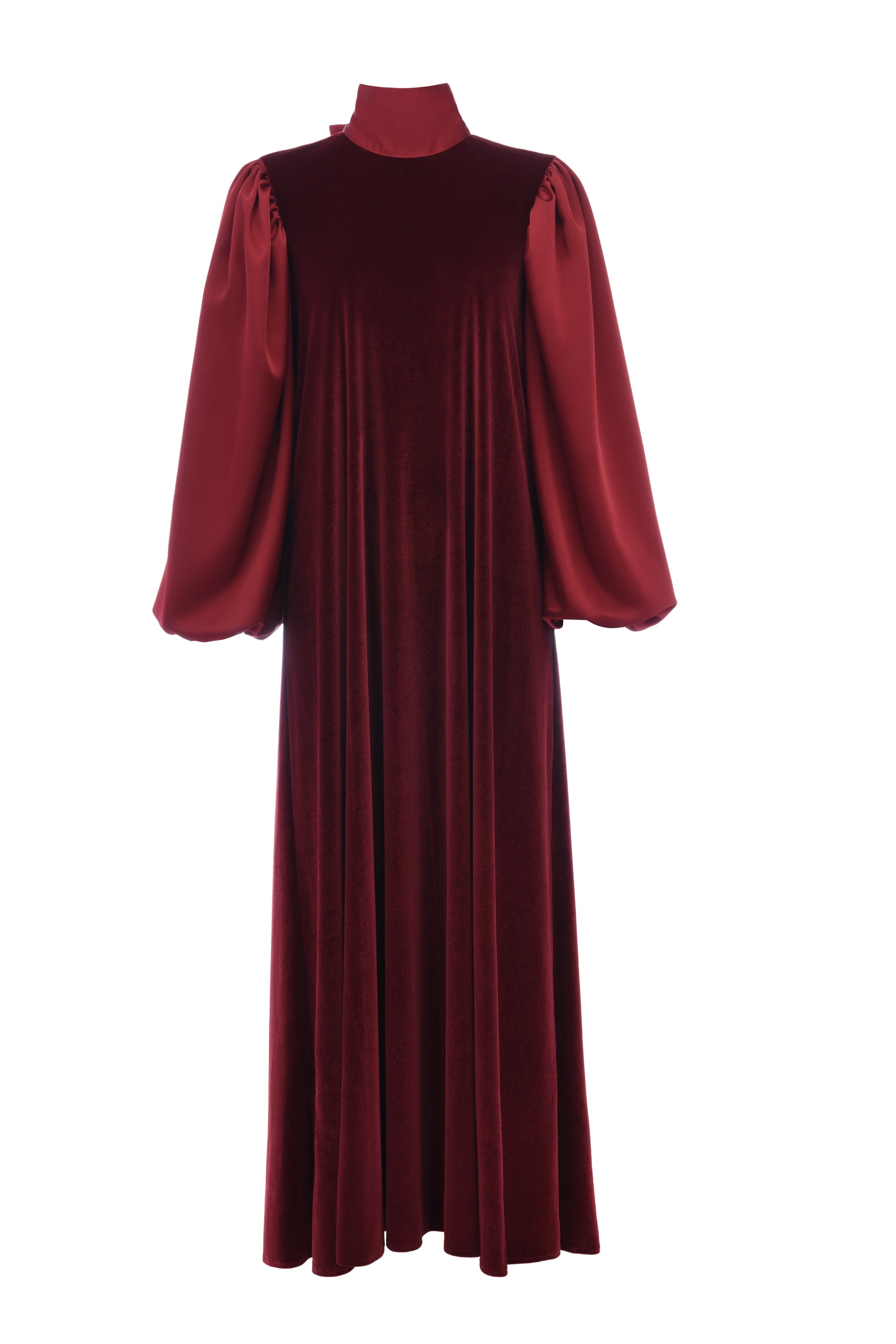 KADİFE ELBİSE - BORDO