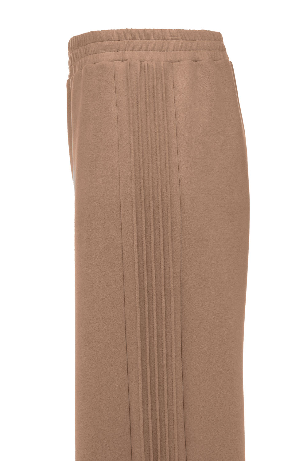 Süet Nervür Detaylı Uzun Yelekli Takım