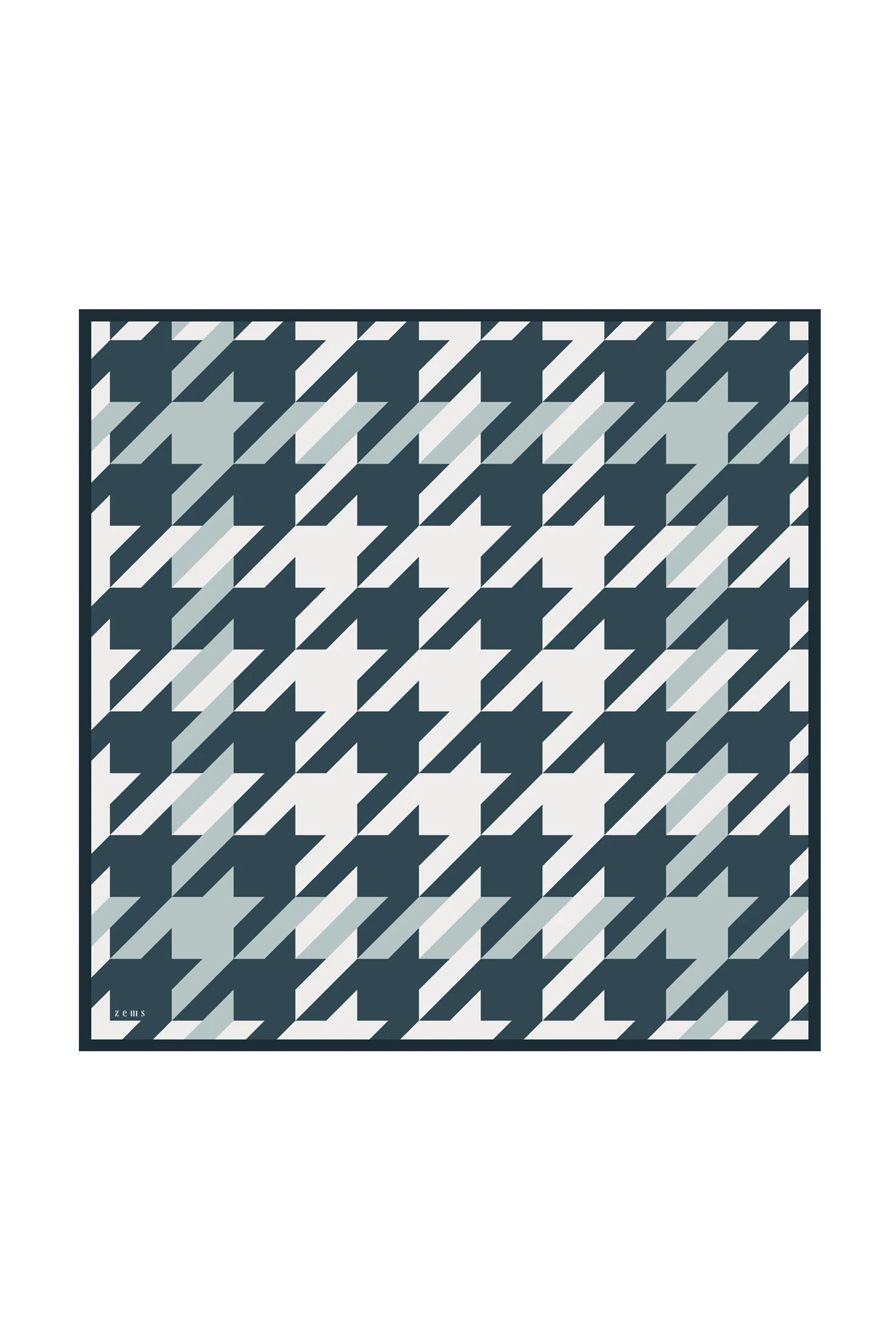 Zems Kazayağı Desen Twill İpek Eşarp - TURKUAZ