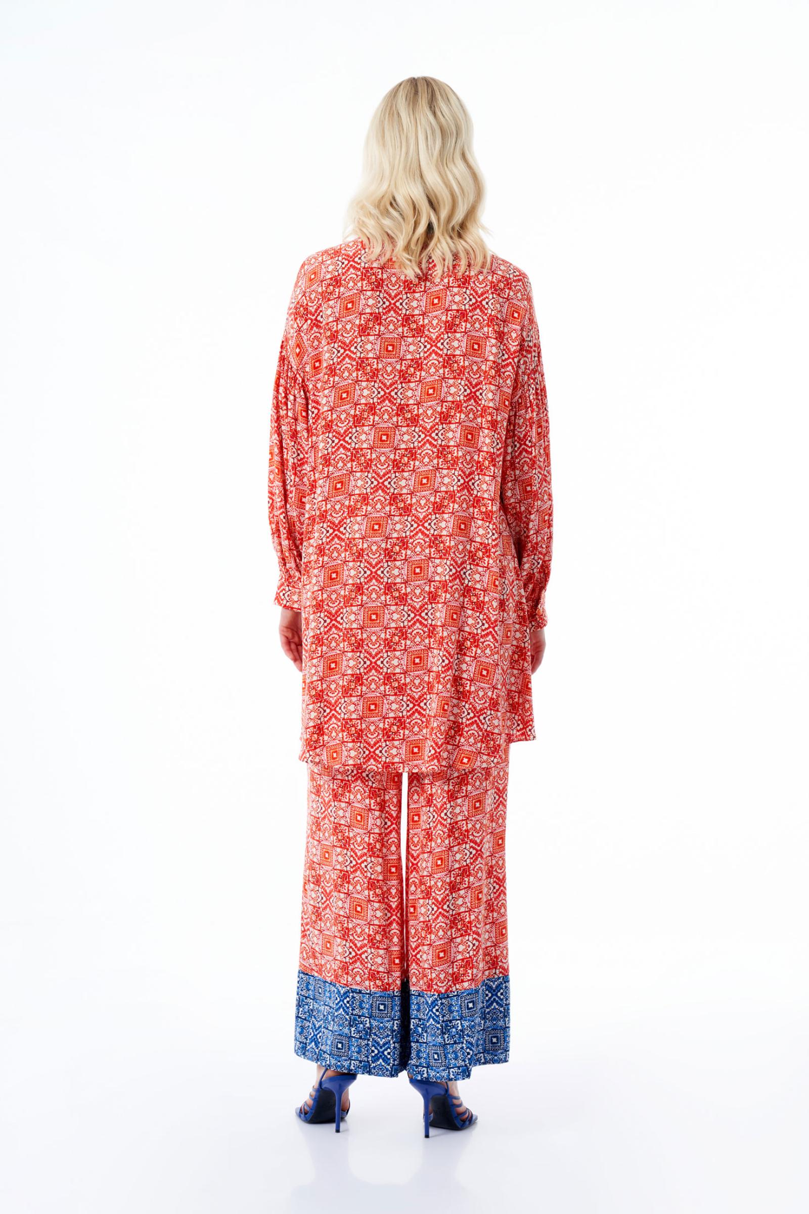 Etnik Kırmızı Kadın Tunik