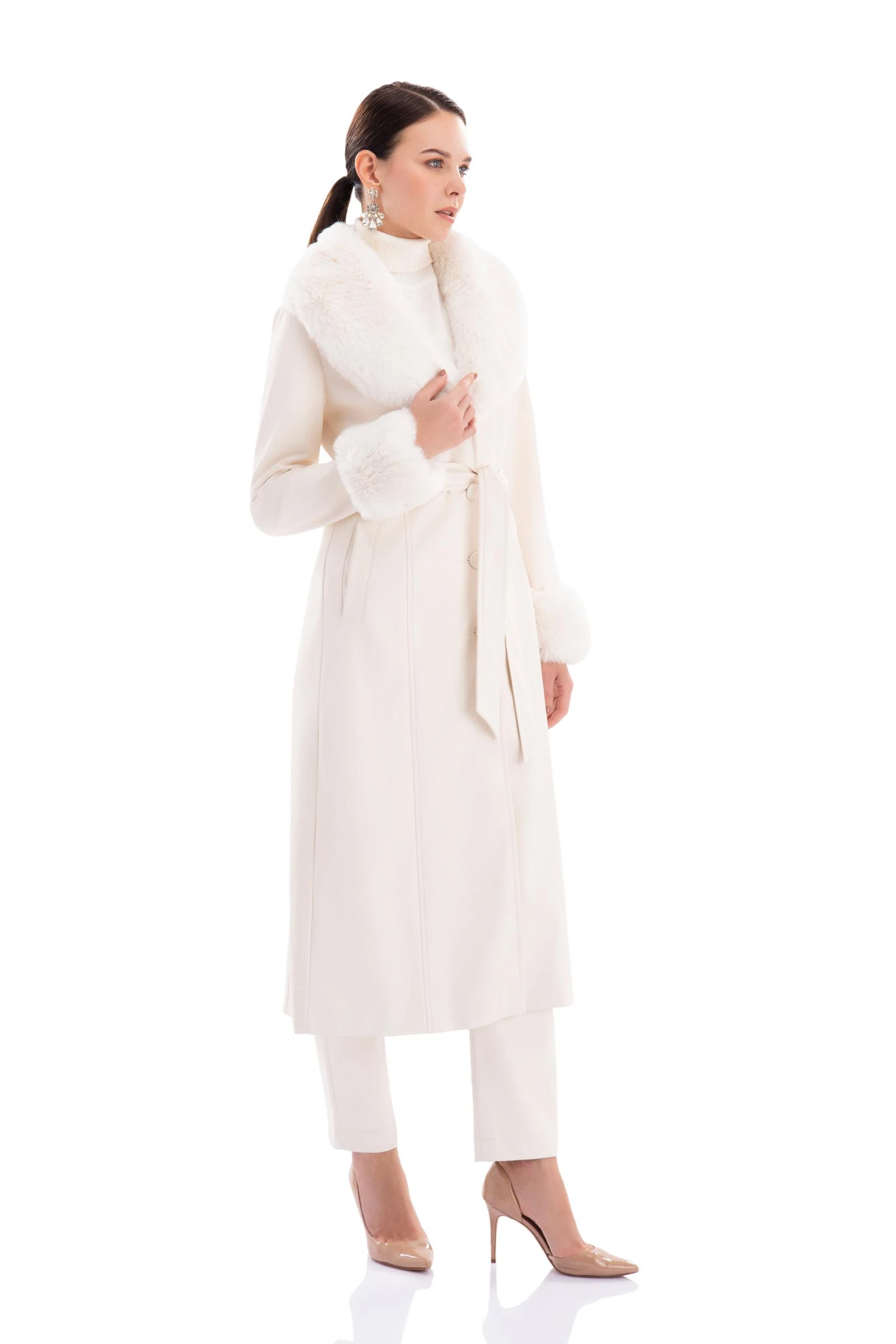 Kürklü Deri Kadın Kaban