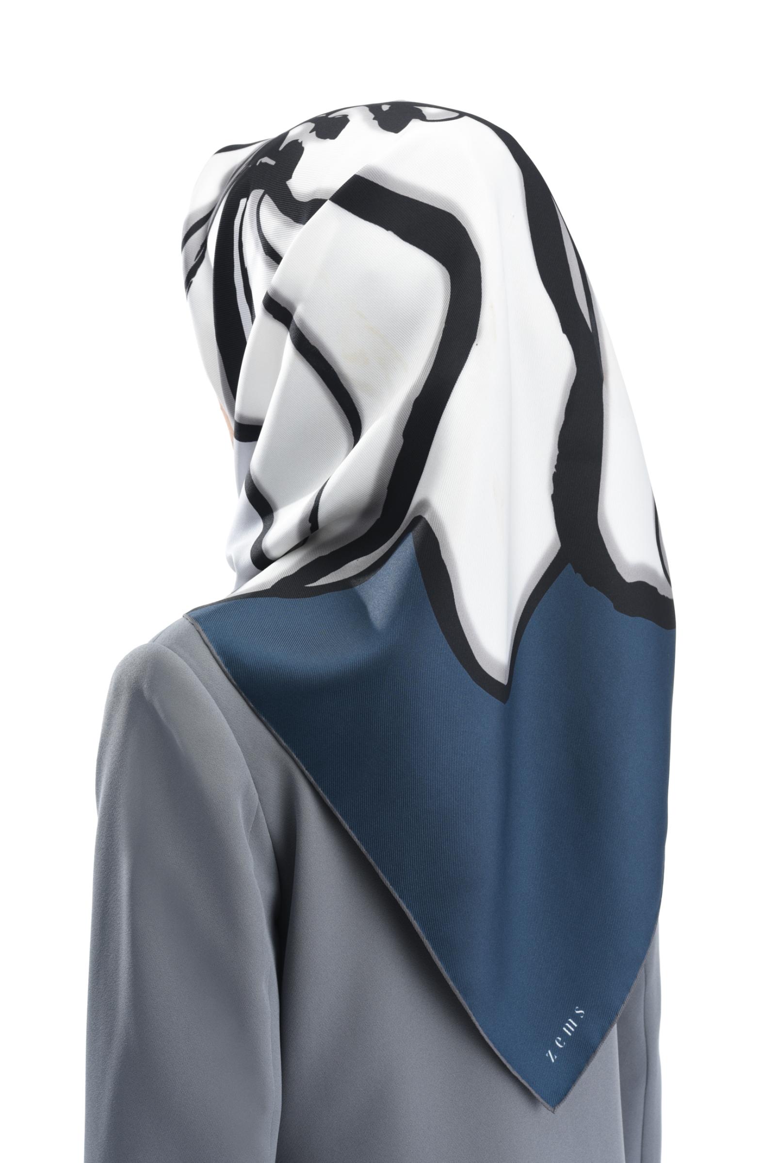 Zems Manolya Desen Twill İpek Eşarp