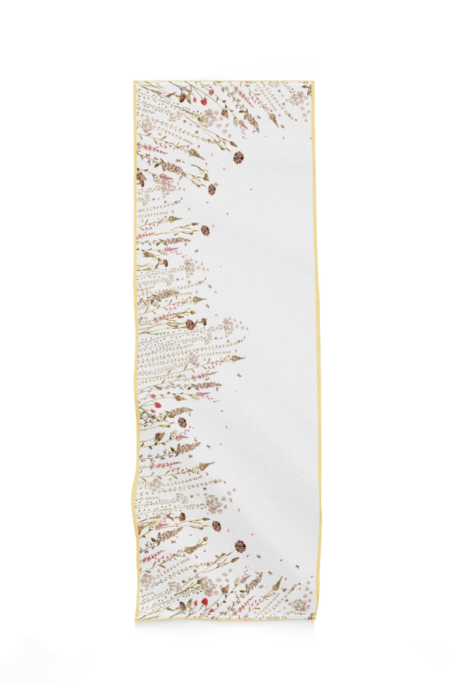 Zems Botanik Desen Krep İpek Şal - SARI