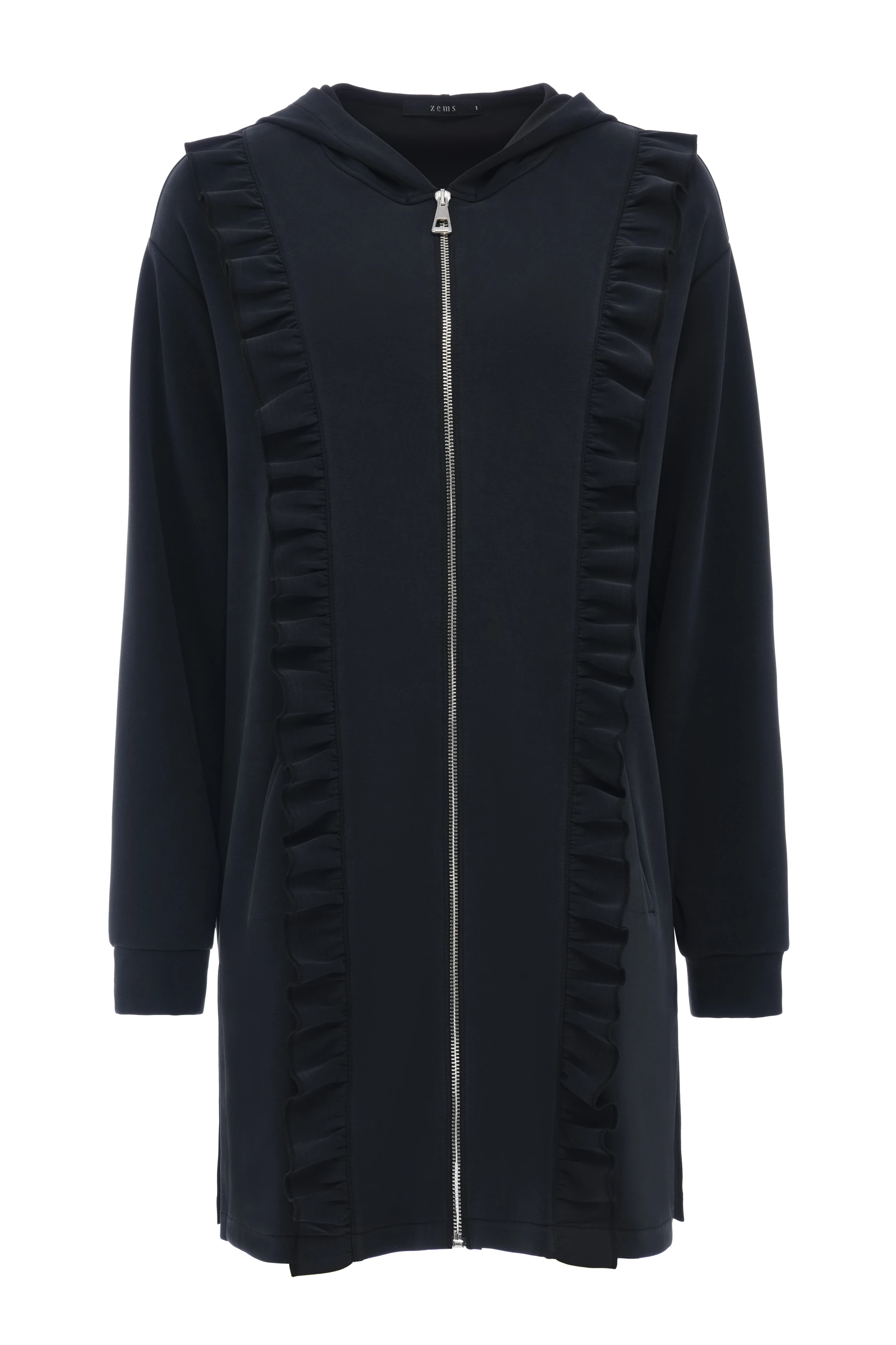 Modal Fırfır Detaylı Fermuarlı Eşofman Takım