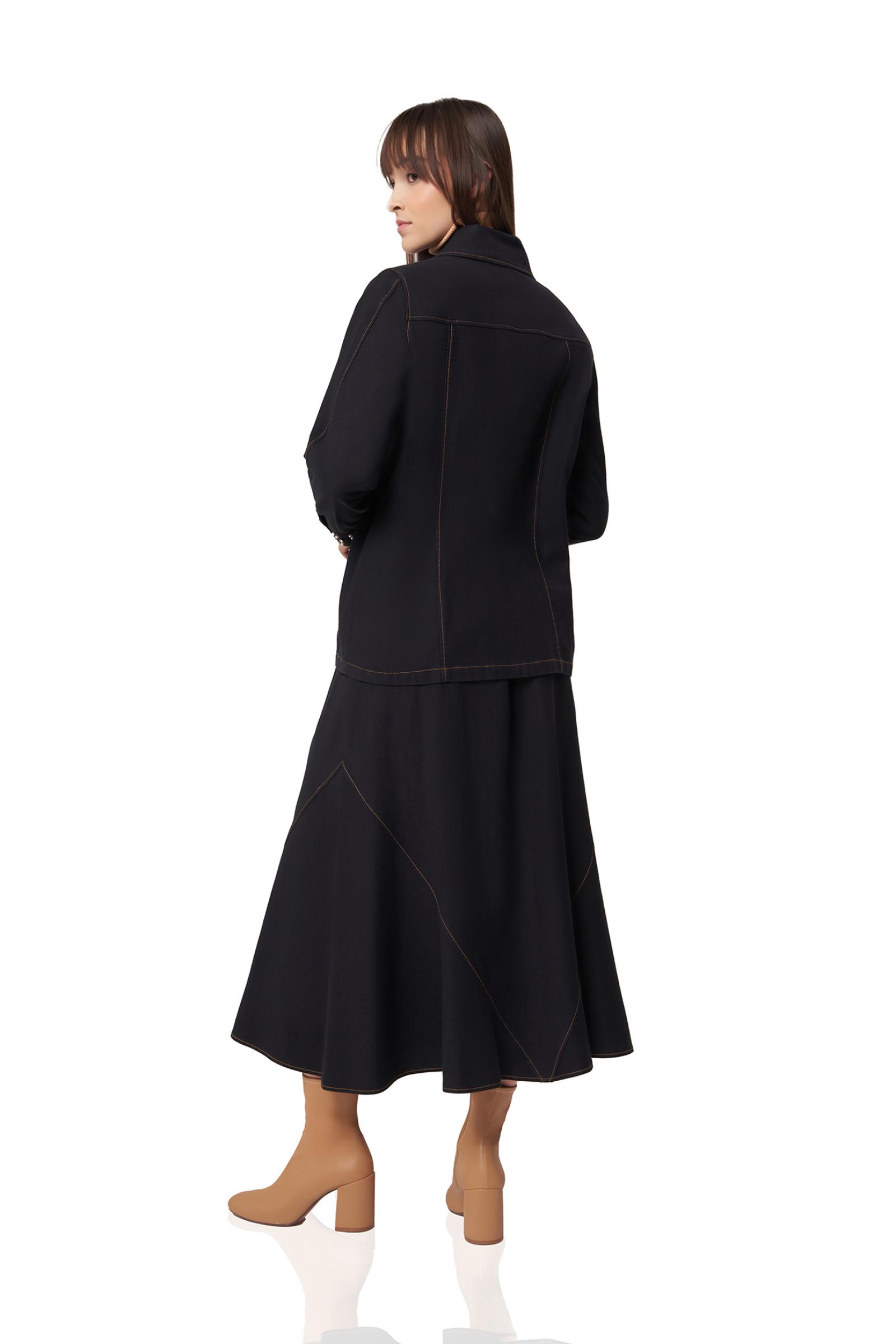 İnci Detaylı Siyah Ceket