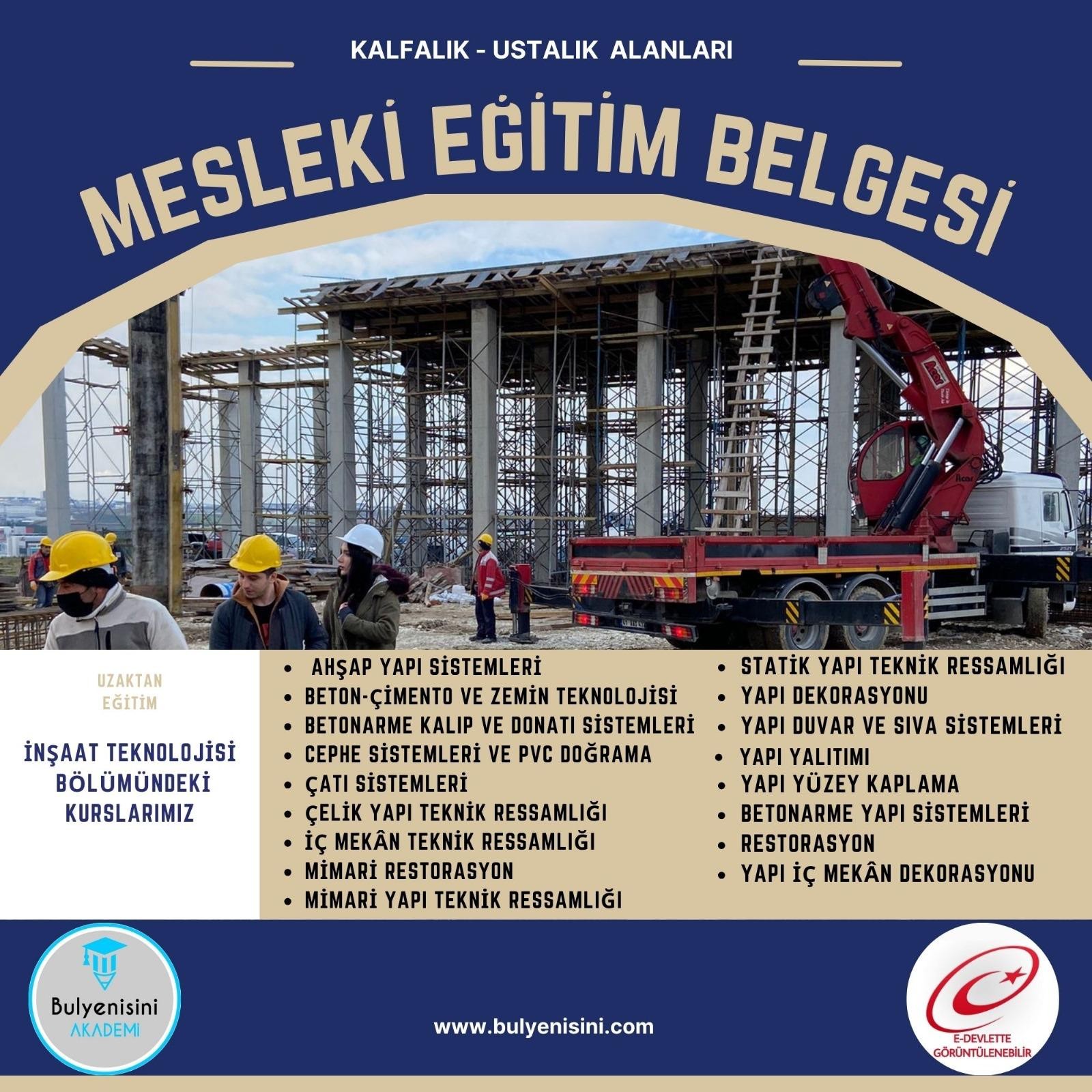Yapı Yalıtımı Kalfalık & Ustalık Sertifika ve Eğitim Programı (2 Belge)