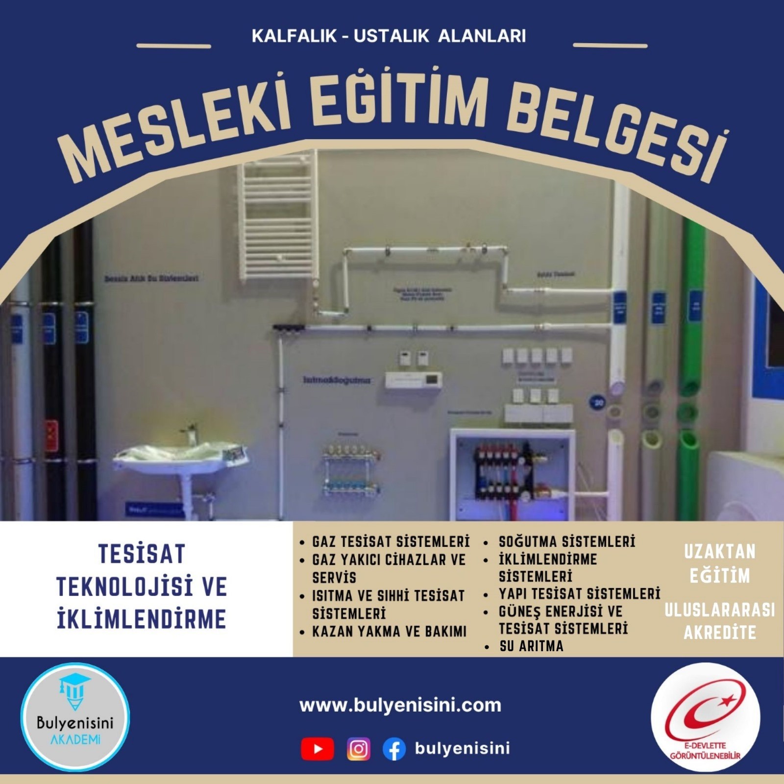 Isıtma Ve Sıhhi Tesisat Sistemleri Kalfalık & Ustalık Sertifika ve Eğitim Programı