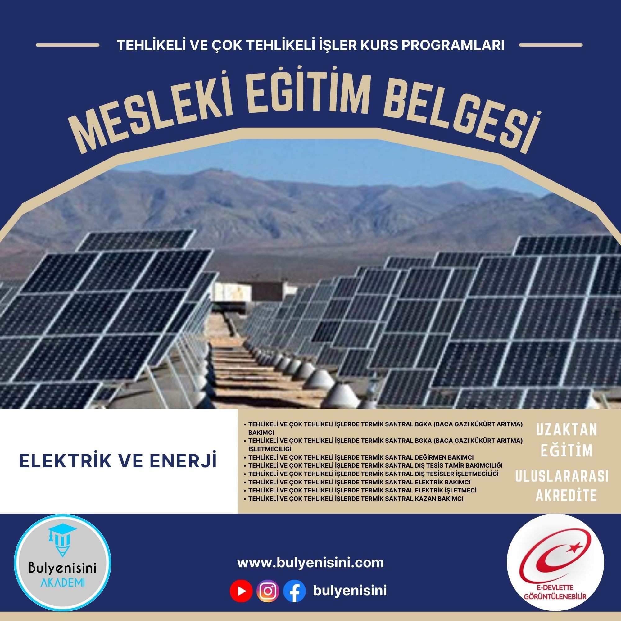 Tehlikeli Ve Çok Tehlikeli İşlerde Termik Santral Elektrik Bakımcı