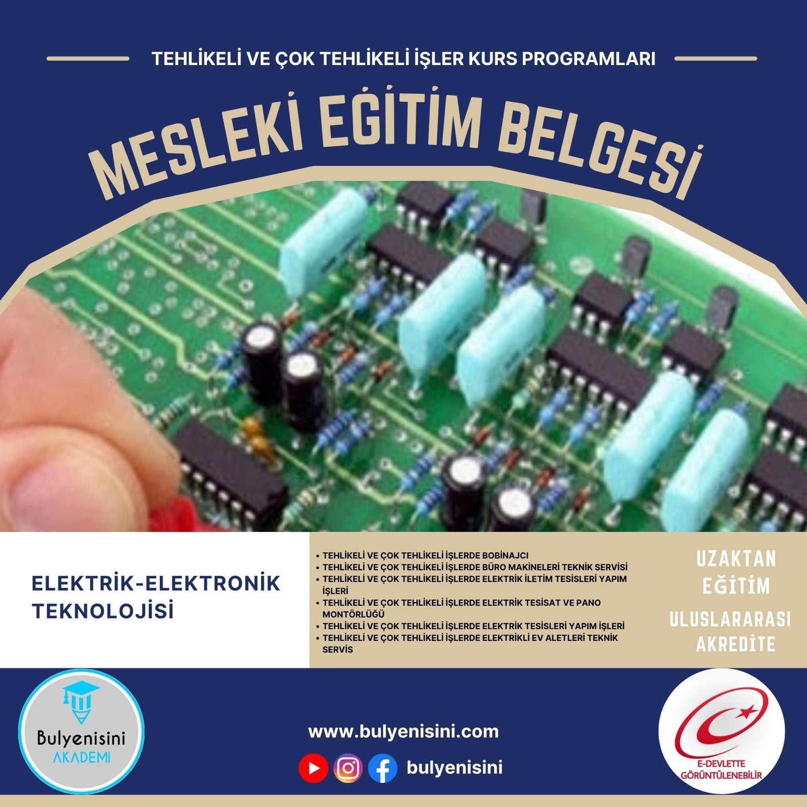 40 Saatlik Tehlikeli Ve Çok Tehlikeli İşlerde Elektrik Tesisat Ve Pano Montörlüğü Eğitimi