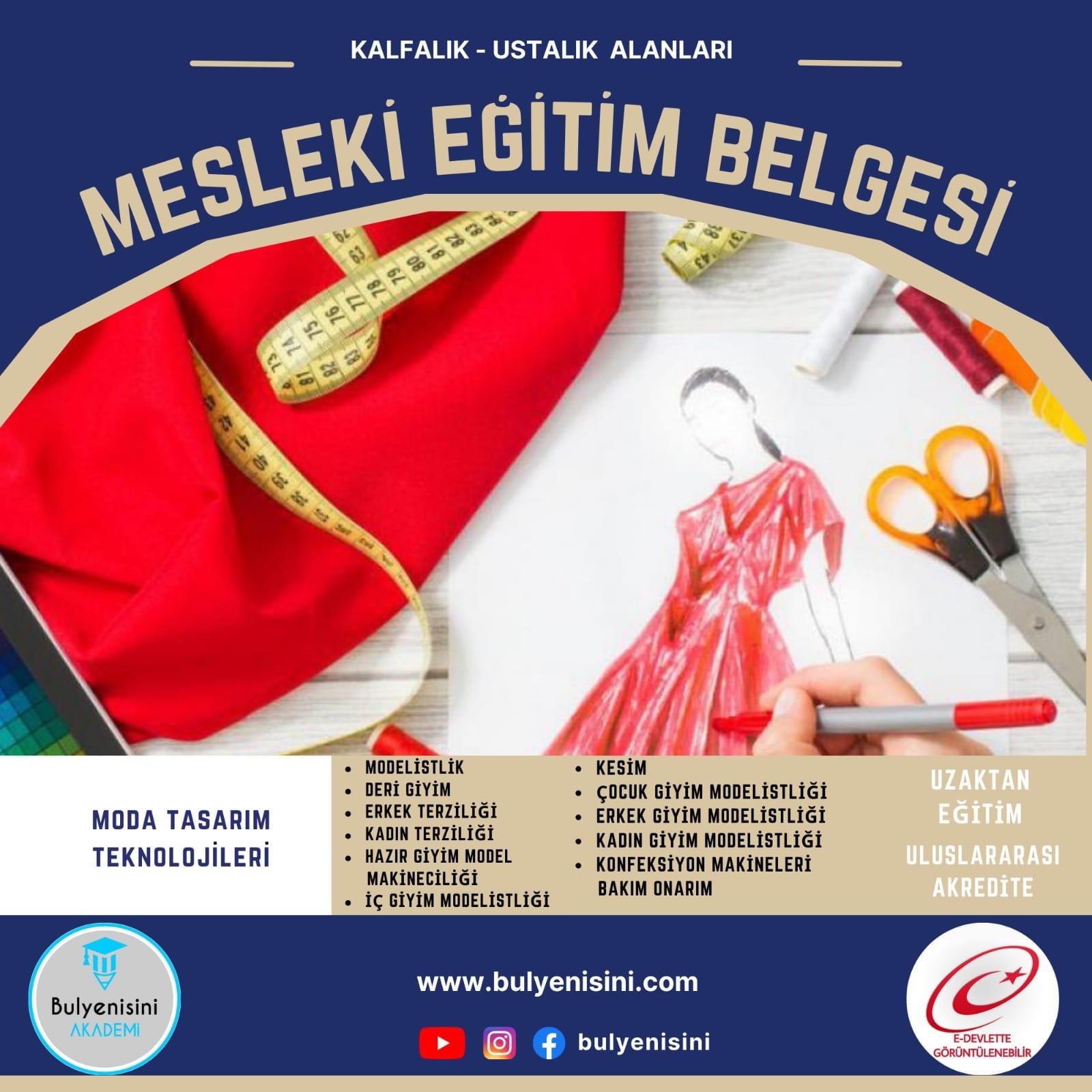 SINAVLI - Erkek Terziliği Kalfalık & Ustalık Sertifika ve Eğitim Programı