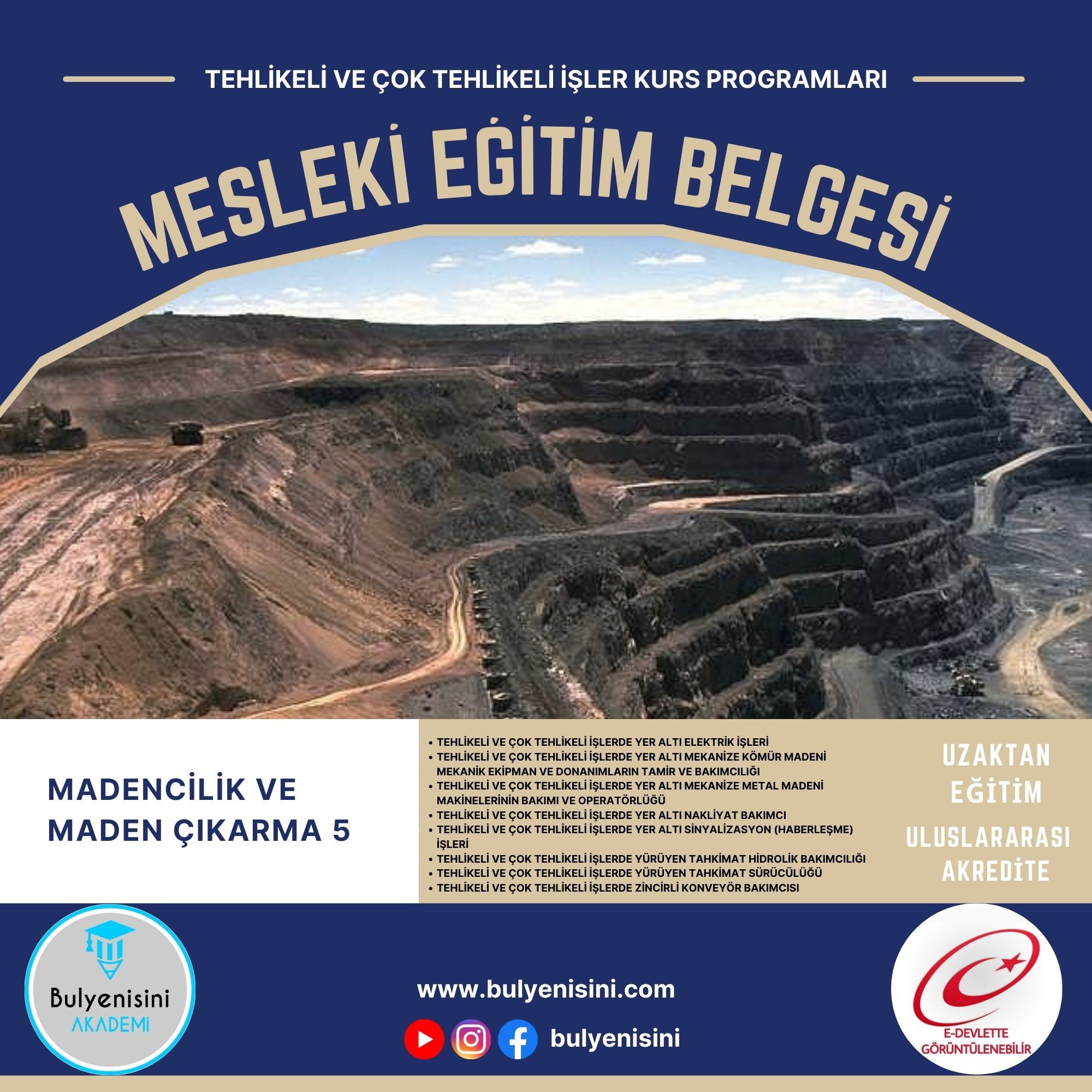 Tehlikeli Ve Çok Tehlikeli İşlerde Taşocağı Kırma-Eleme Tesis Operatörlüğü Ve Bakımcılığı