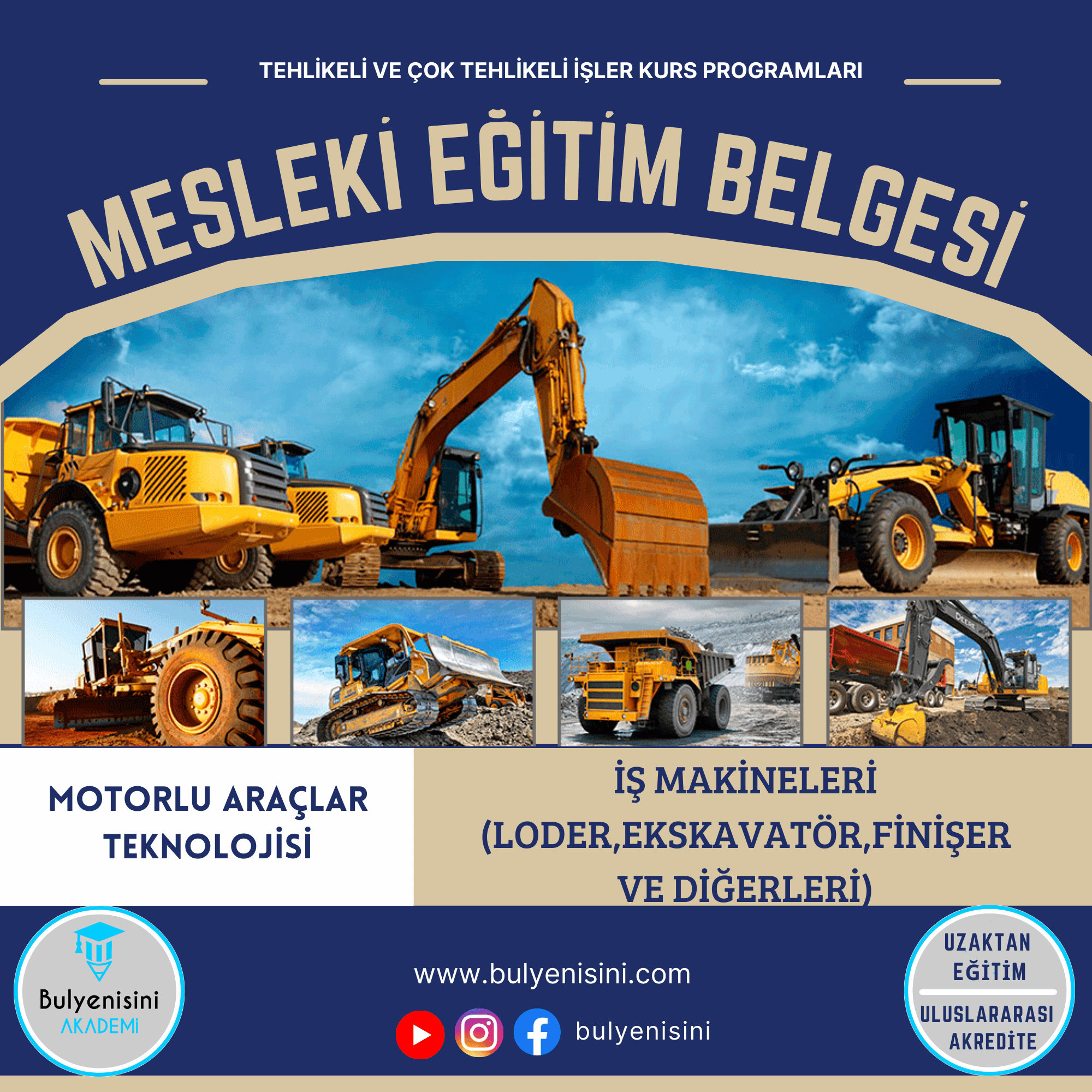 Tehlikeli Ve Çok Tehlikeli İşlerde İş Makineleri Ve Ekipmanları (Loder, Ekskavatör, Kamyon, Finişer Ve Diğerleri) Operatörlüğünde Ekipman Seçimi Ve Verimli Çalışma