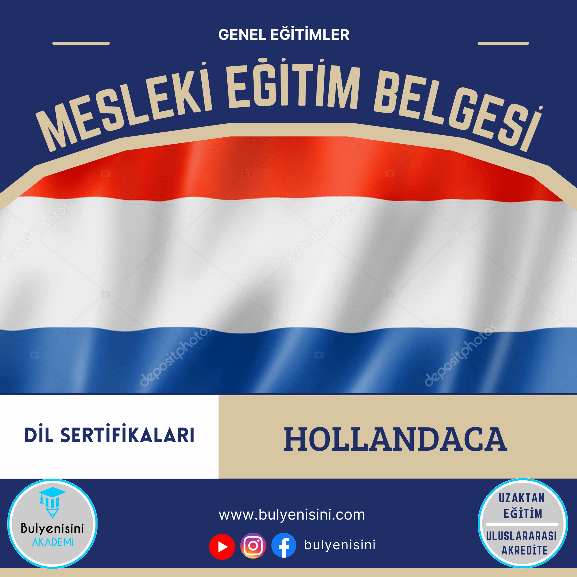 Hollandaca A2 Seviyesi Hayat Boyu Öğrenme&Sertifika Programı