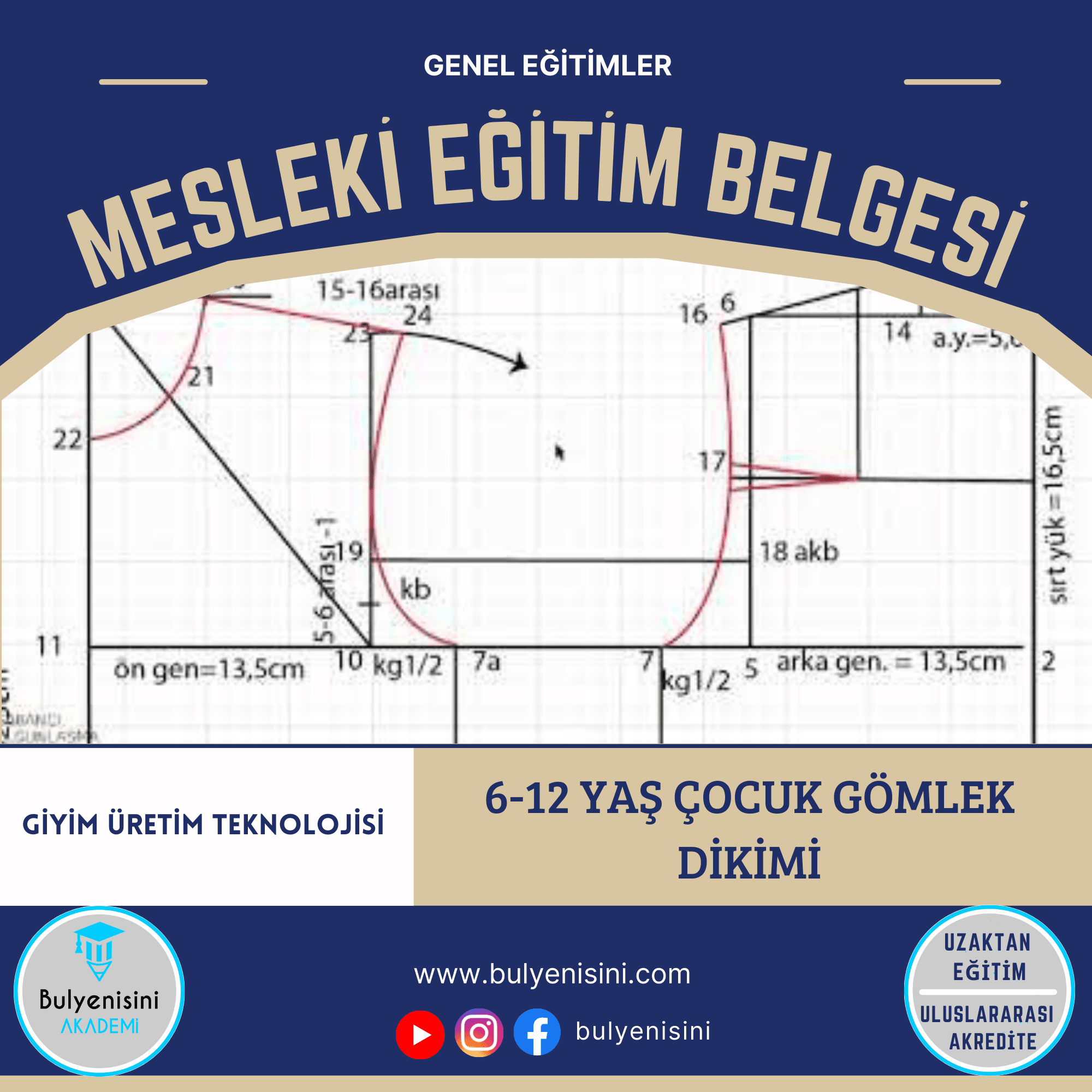 6-12 Yaş Çocuk Gömlek Dikimi Sertifika Programı