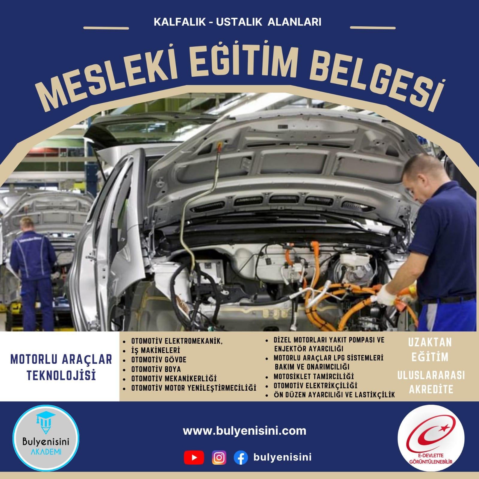 SINAVLI - Otomotiv Boya Kalfalık & Ustalık Sertifika ve Eğitim Programı