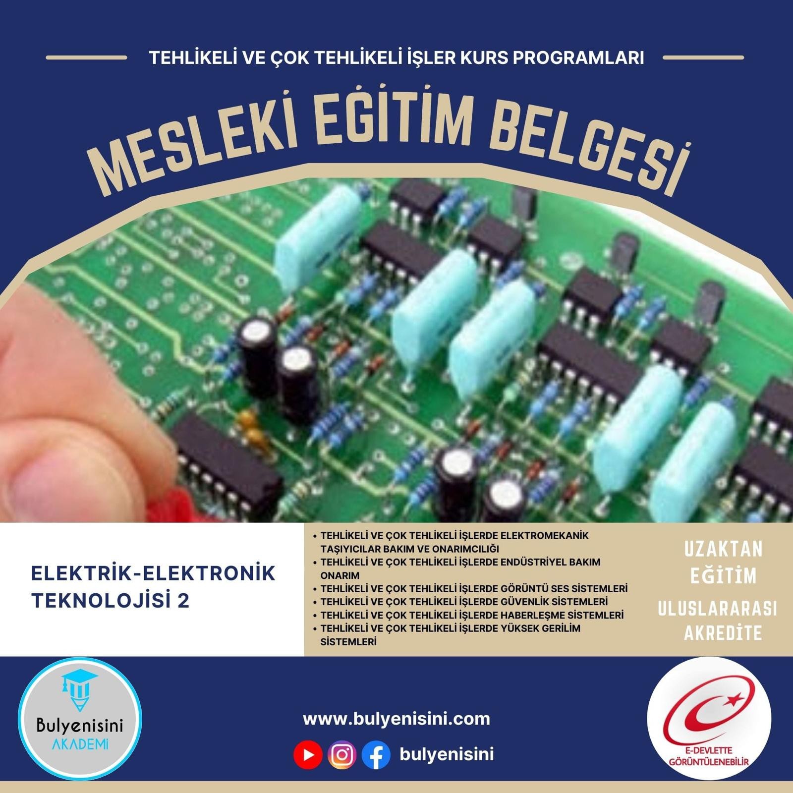 40 Saatlik Tehlikeli Ve Çok Tehlikeli İşlerde Elektrik Tesisat Ve Pano Montörlüğü Eğitimi