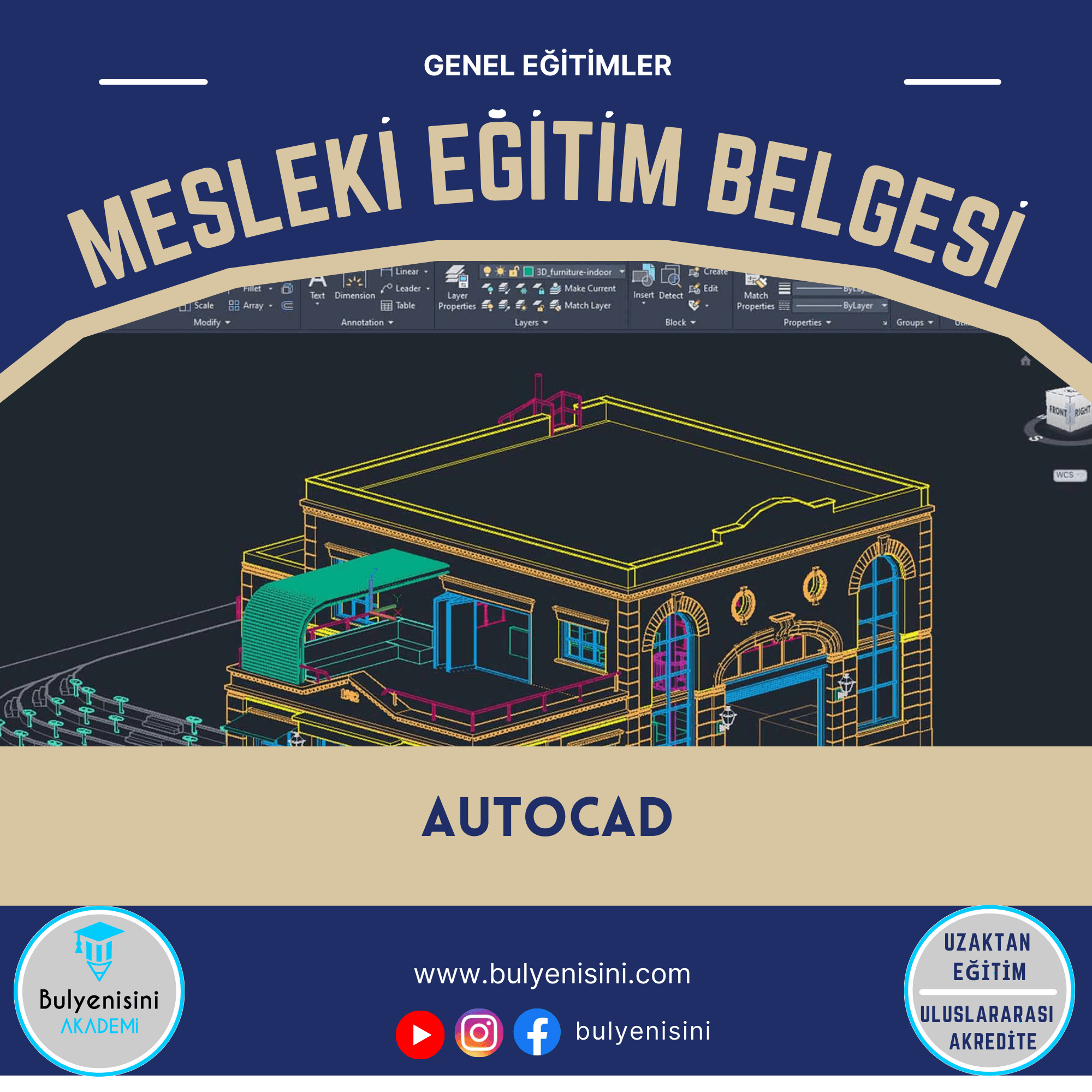 120 Saatlik Autocad İle Teknik Çizim Eğitimi