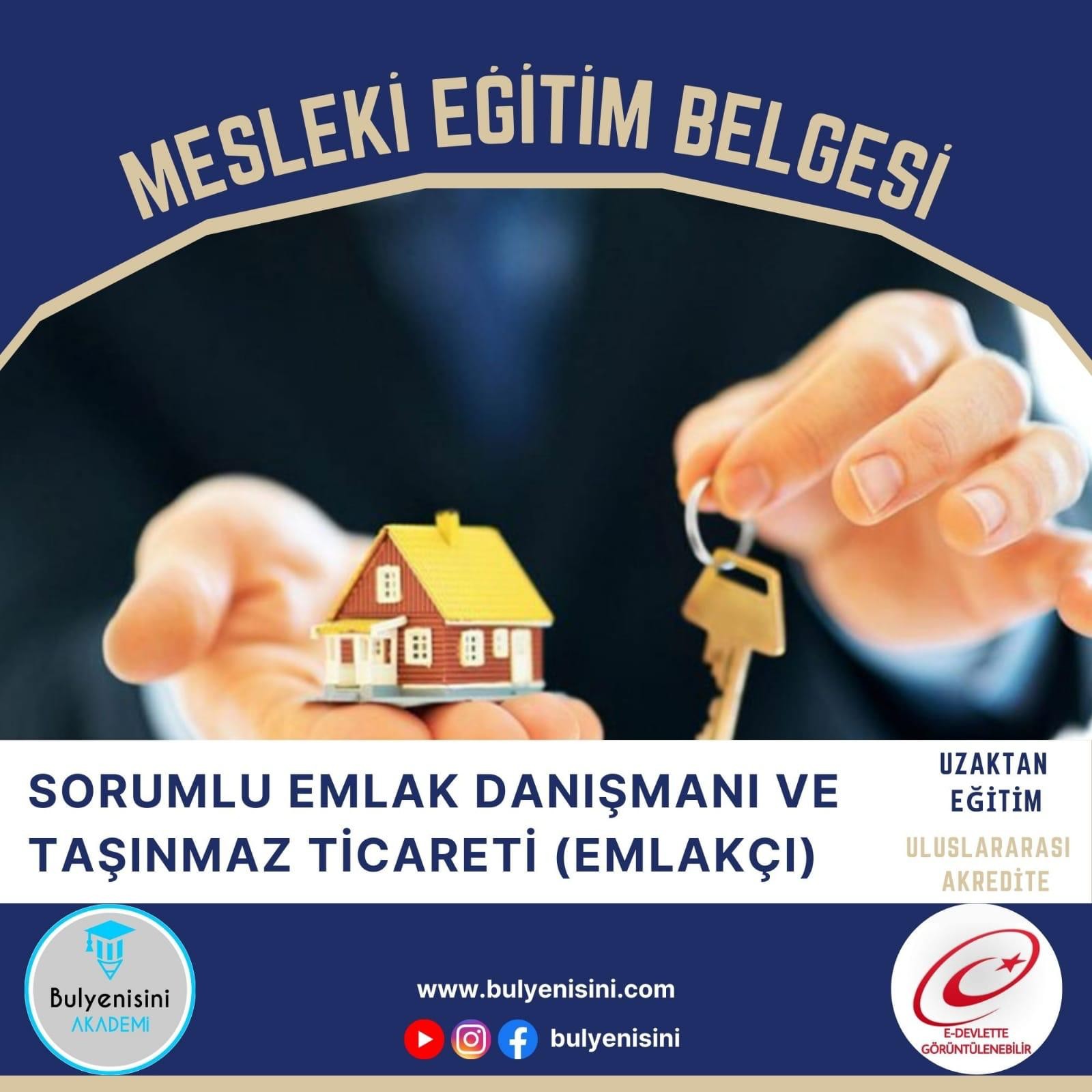 Sorumlu Emlak Danışmanı Ve Taşınmaz Ticareti Eğitimi Hayat Boyu Öğrenme&Sertifika Programı