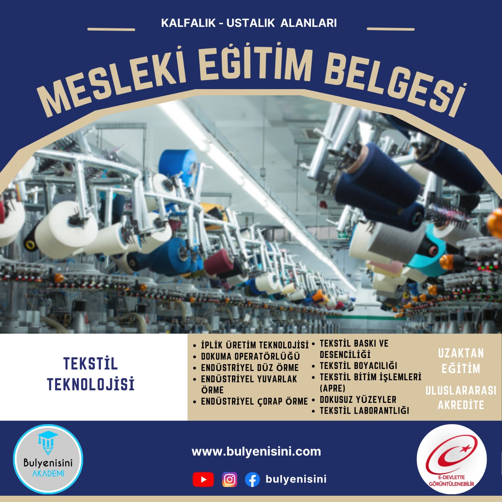 İplik Üretim Teknolojisi Kalfalık & Ustalık Eğitim Programı