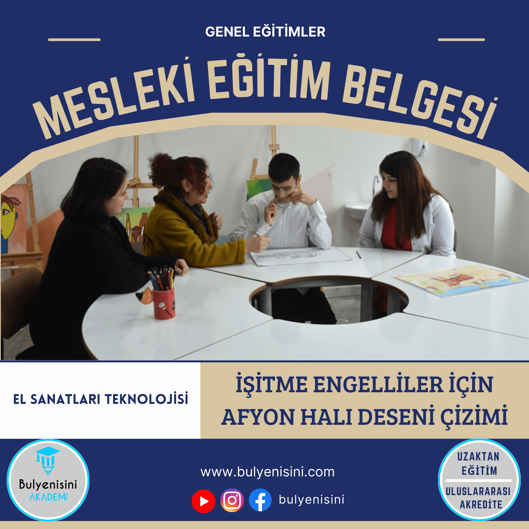 İşitme Engelliler İçin Afyon Halı Deseni Çizimi Sertifika Programı
