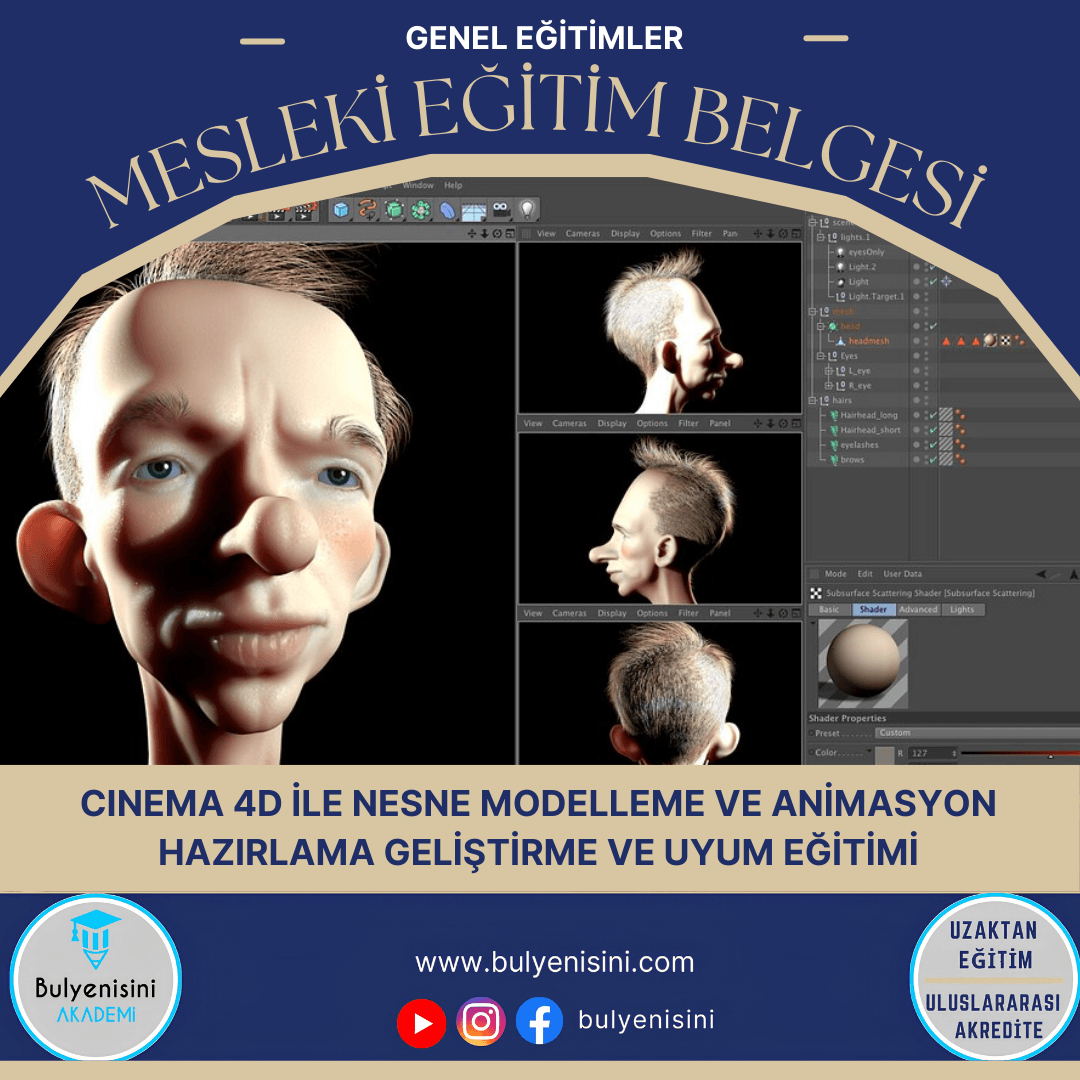 Cinema 4D İle Nesne Modelleme Ve Animasyon Hazırlama Geliştirme Ve Uyum Eğitimi Sertifika Programı