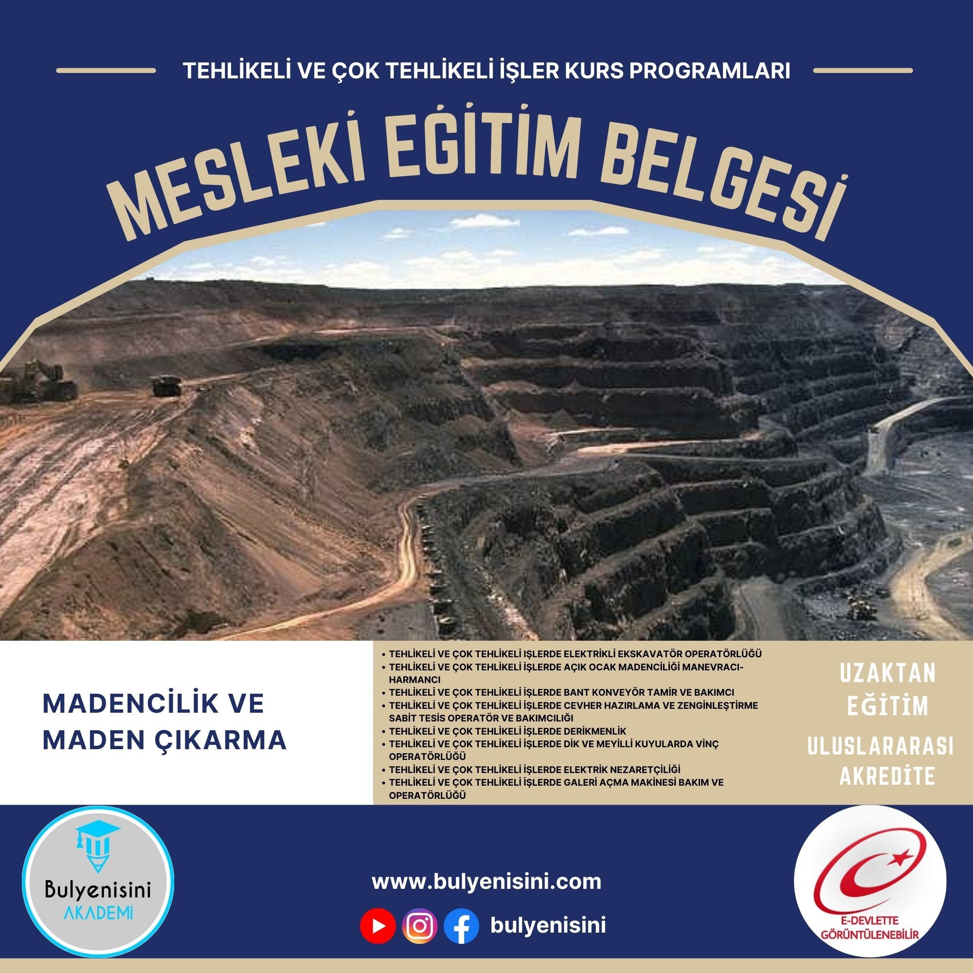 40 SAAT DİK VE MEYİLLİ KUYULARDA VİNÇ BİLGİLENDİRME EĞİTİMİ - TÇTİ