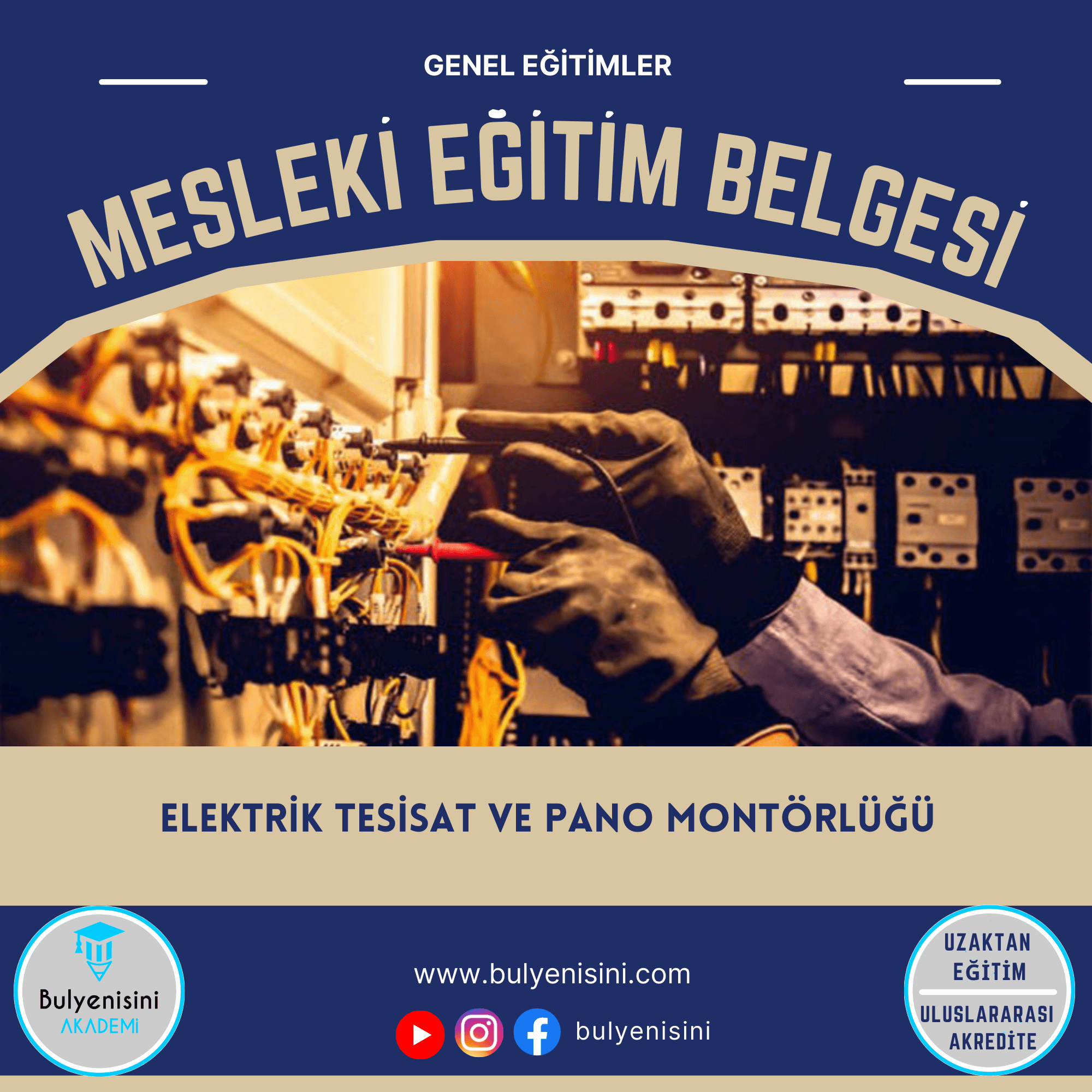 40 Saat TÇTİ ELEKTRİK TESİSAT VE PANO MONTÖRLÜĞÜ EĞİTİMİ